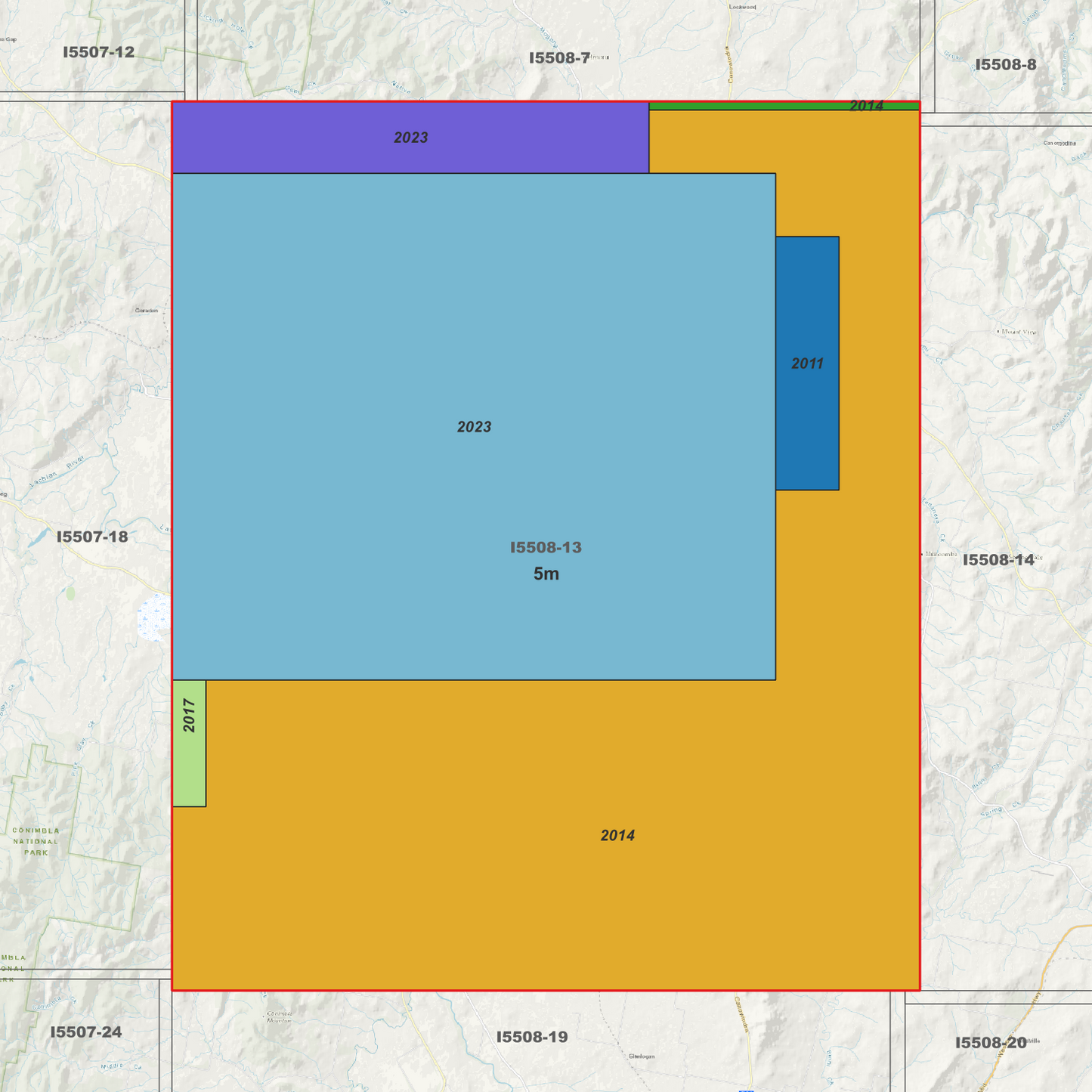 Canowindra 1m & 5m Digital Elevation Models (I5508-13)