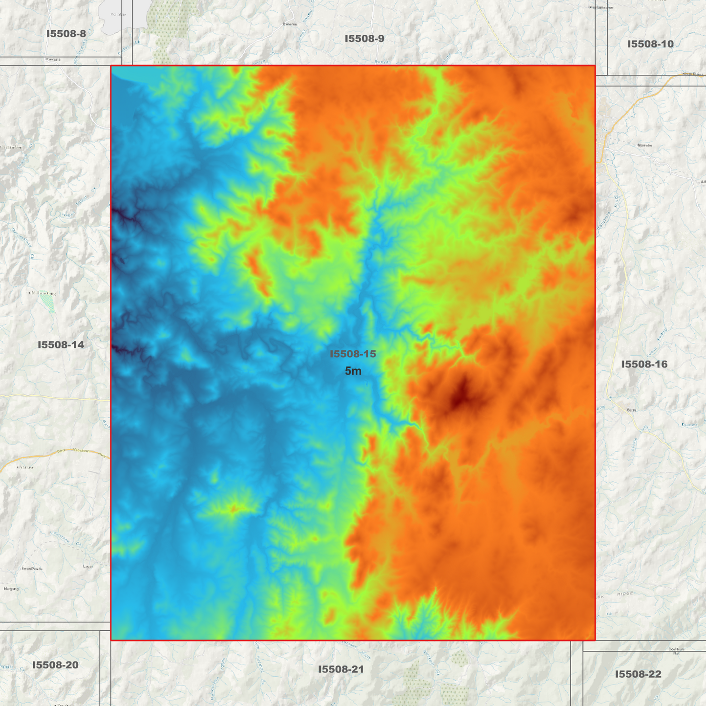 Carcoar 1m & 5m Digital Elevation Models (I5508-15)