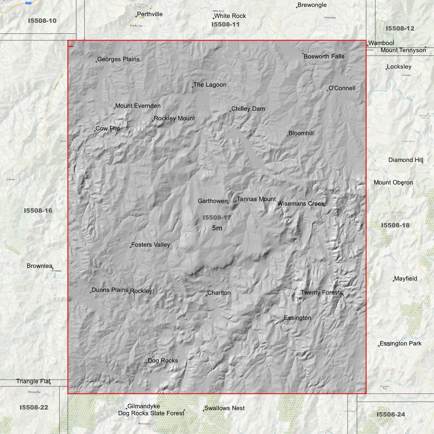 Chifley Dam 5m Digital Elevation Model (I5508-17)