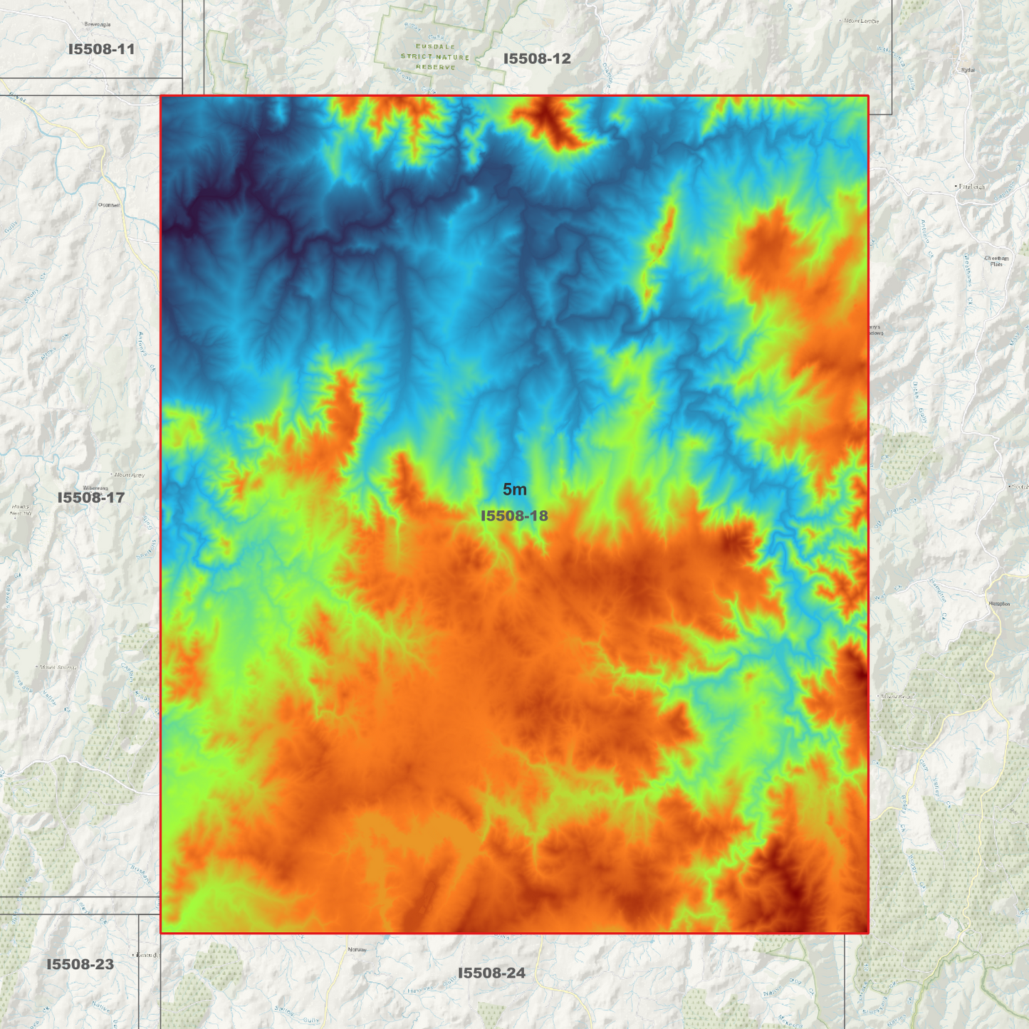 Oberon 1m, 2m & 5m Digital Elevation Models (I5508-18)