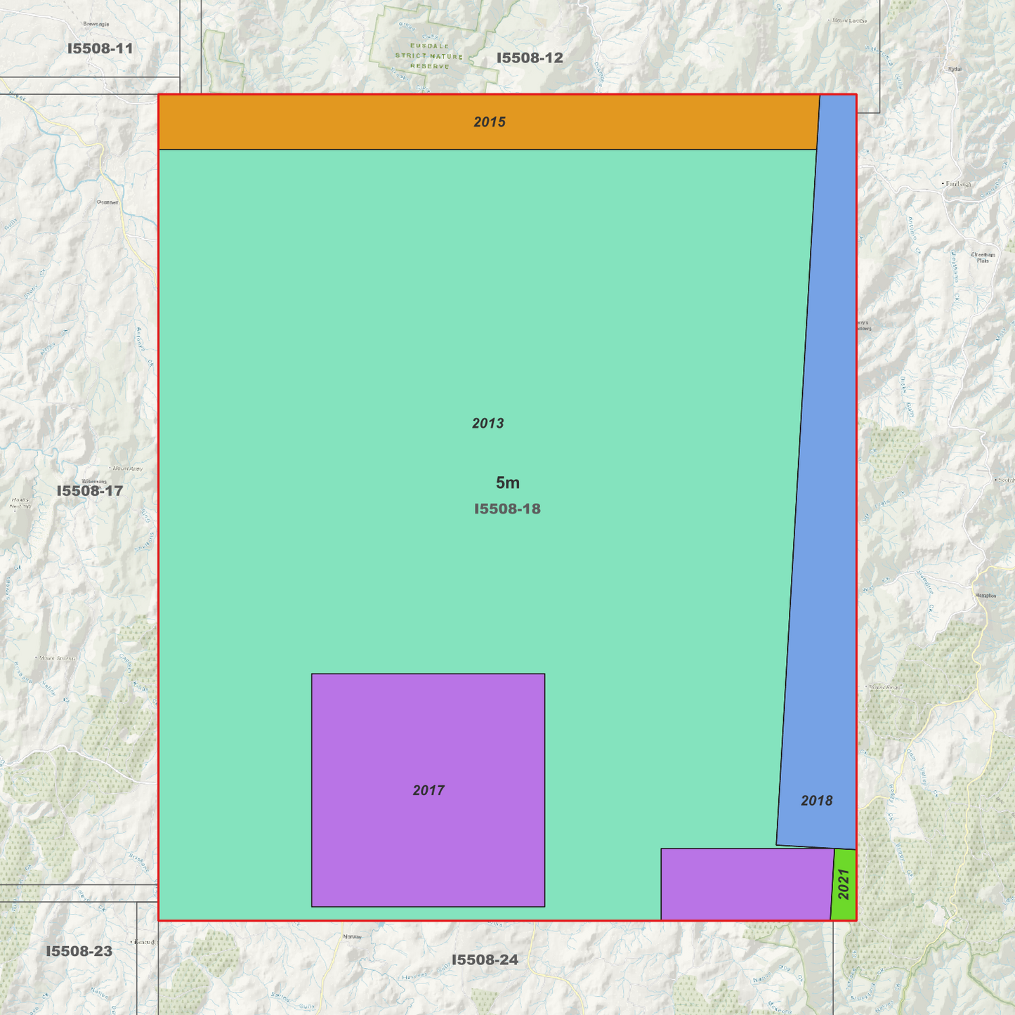 Oberon 1m, 2m & 5m Digital Elevation Models (I5508-18)