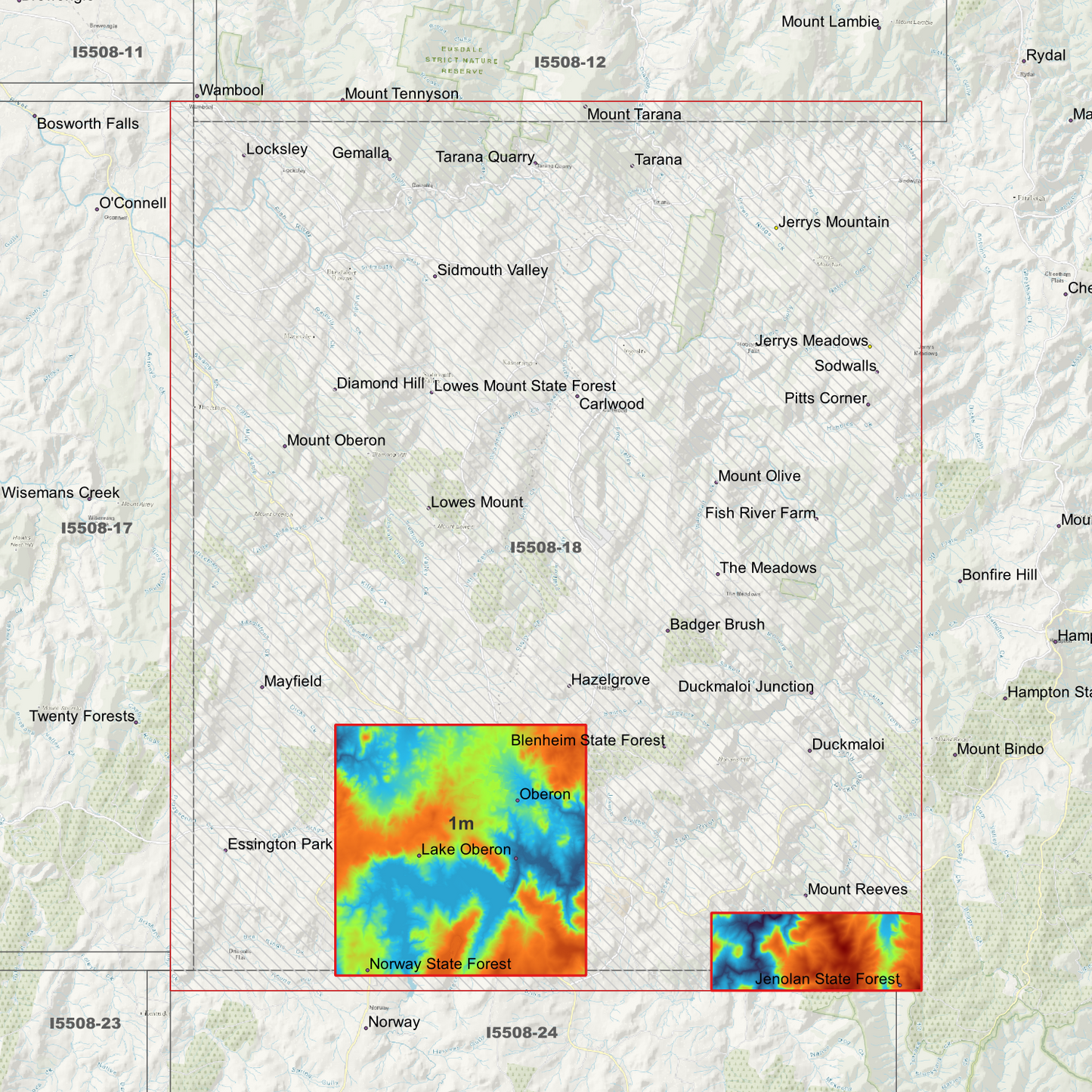Oberon 1m, 2m & 5m Digital Elevation Models (I5508-18)