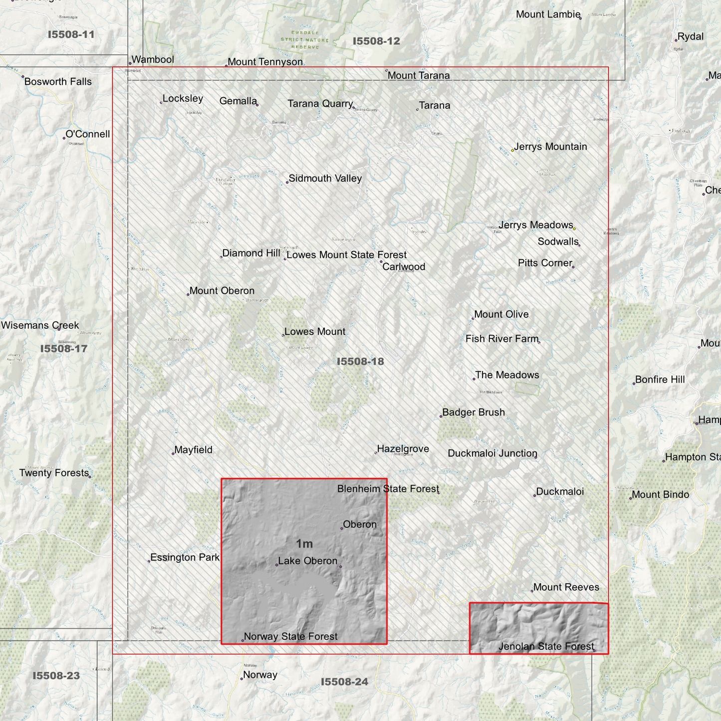 Oberon 1m, 2m & 5m Digital Elevation Models (I5508-18)