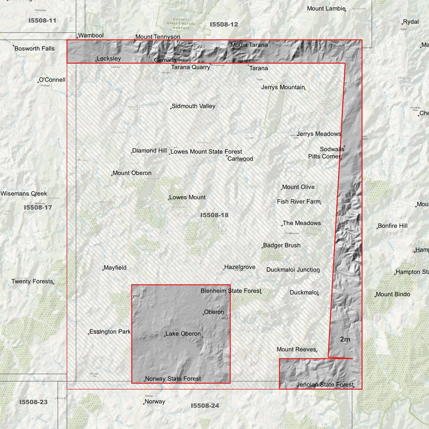 Oberon 1m, 2m & 5m Digital Elevation Models (I5508-18)
