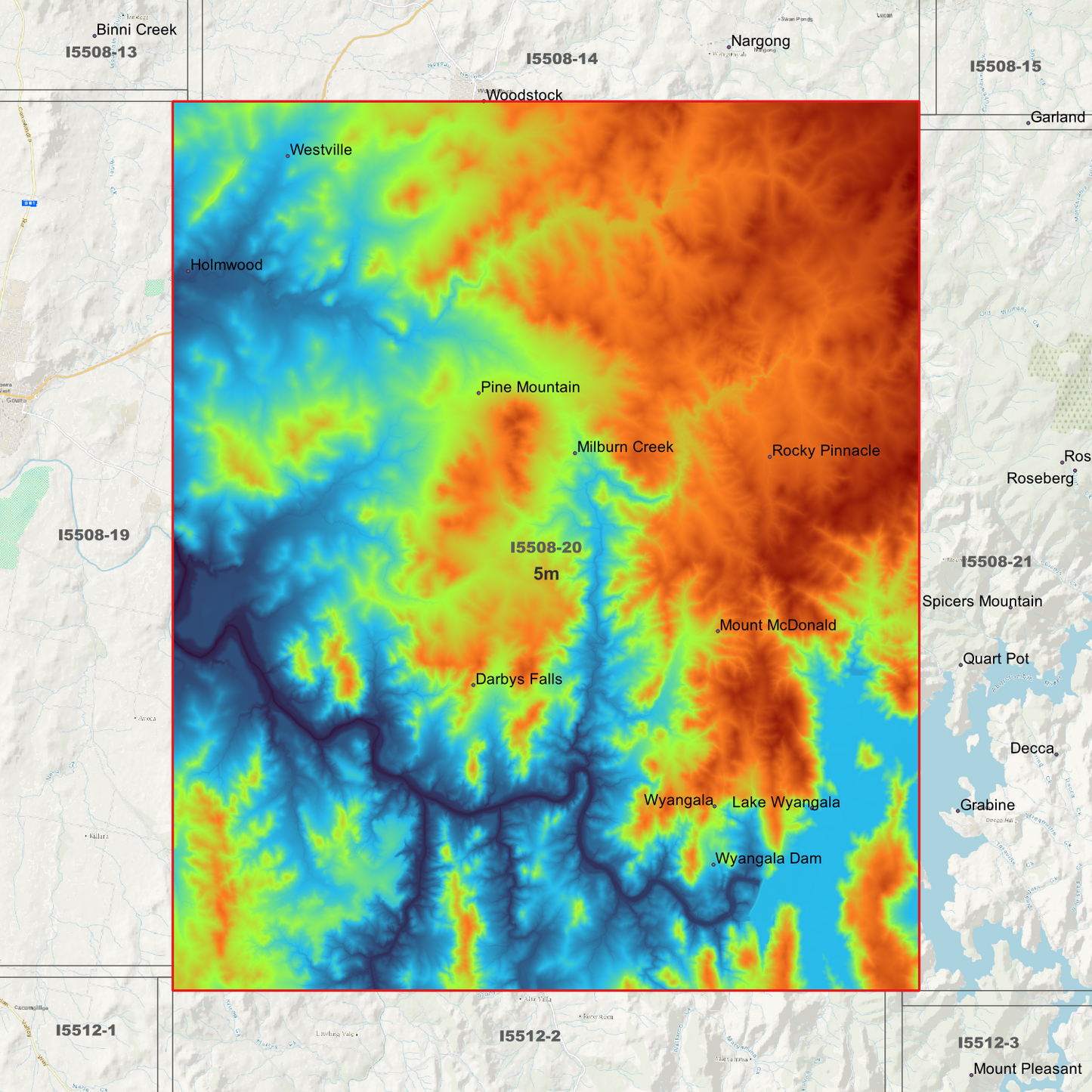 Wyangala 1m & 5m Digital Elevation Models (I5508-20)