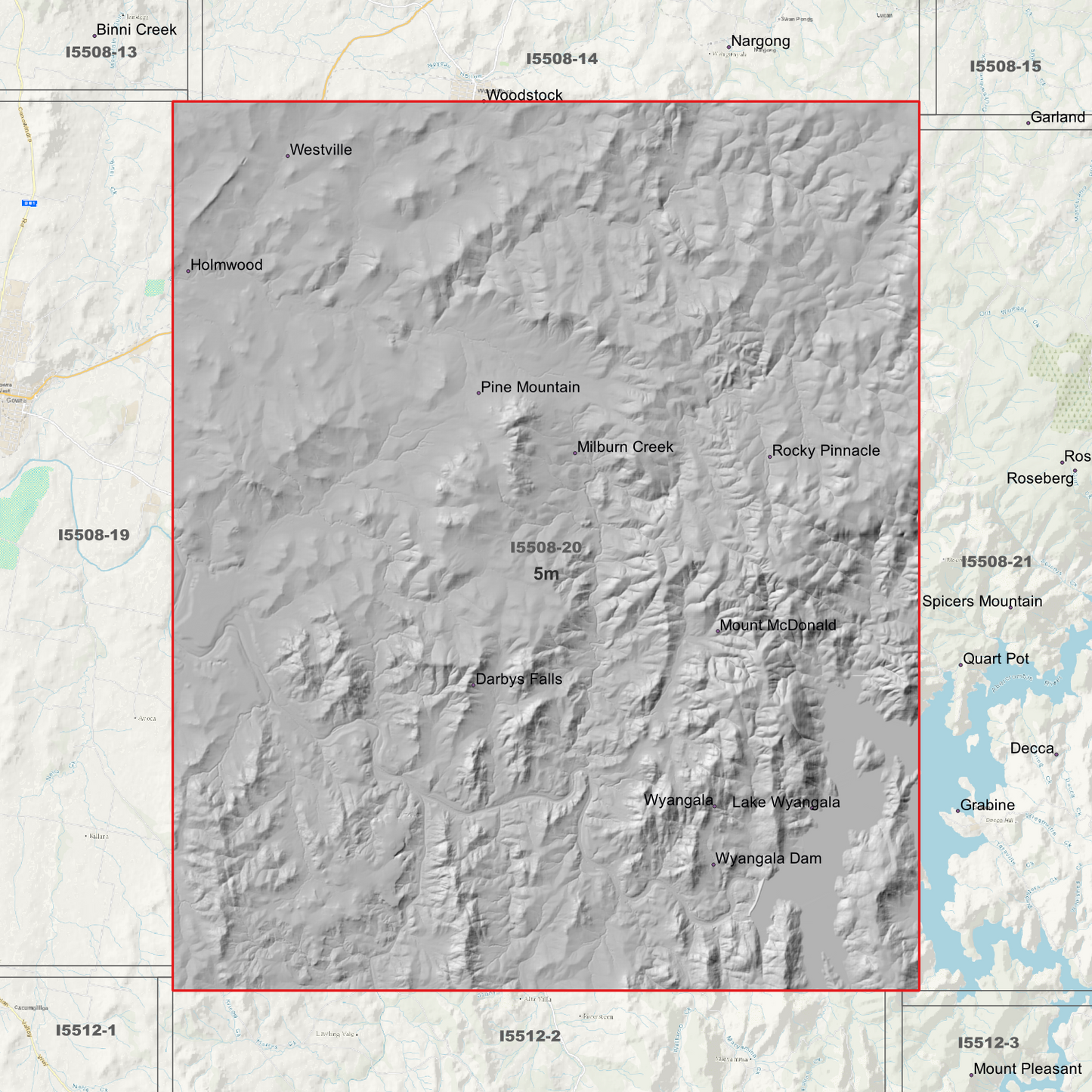 Wyangala 1m & 5m Digital Elevation Models (I5508-20)