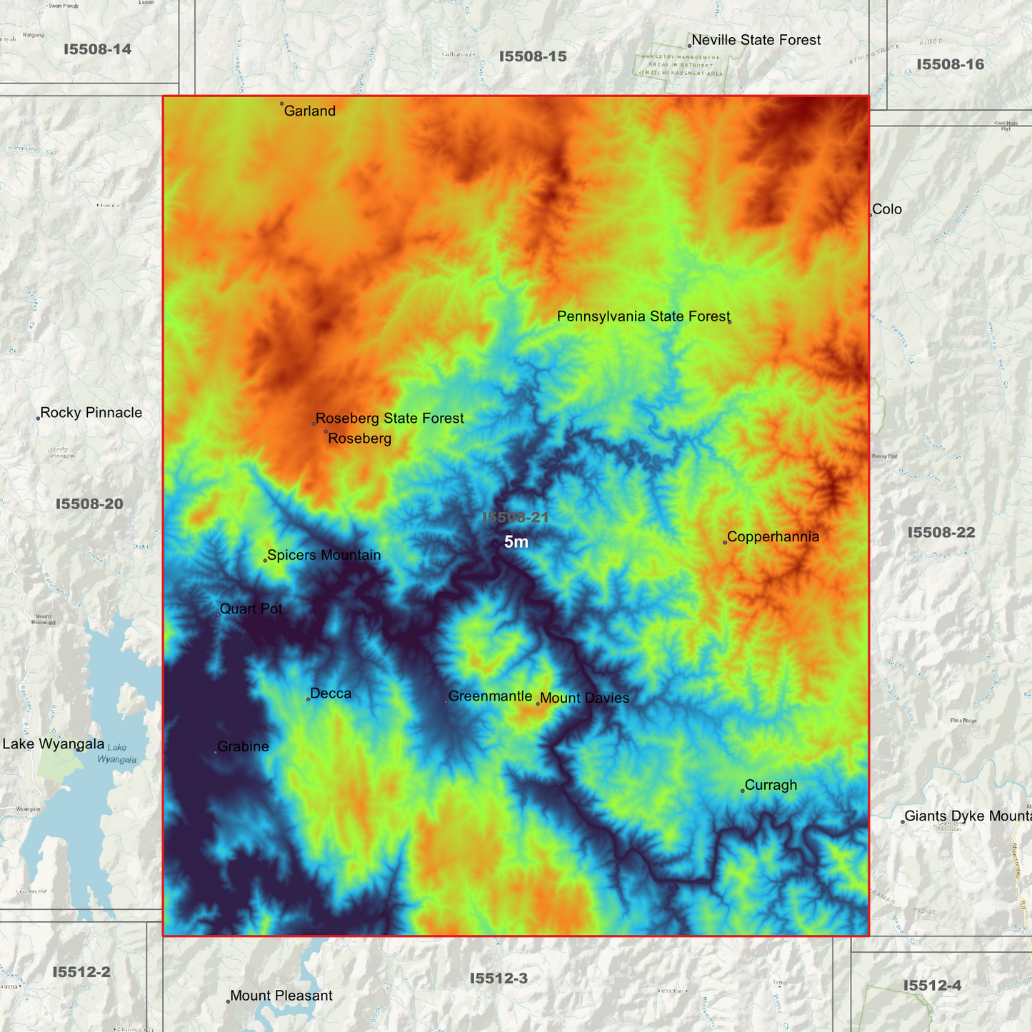 Grabine 1m & 5m Digital Elevation Models (I5508-21)
