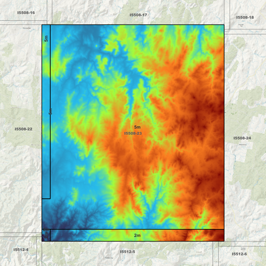 Judds Creek 2m & 5m Digital Elevation Models (I5508-23)