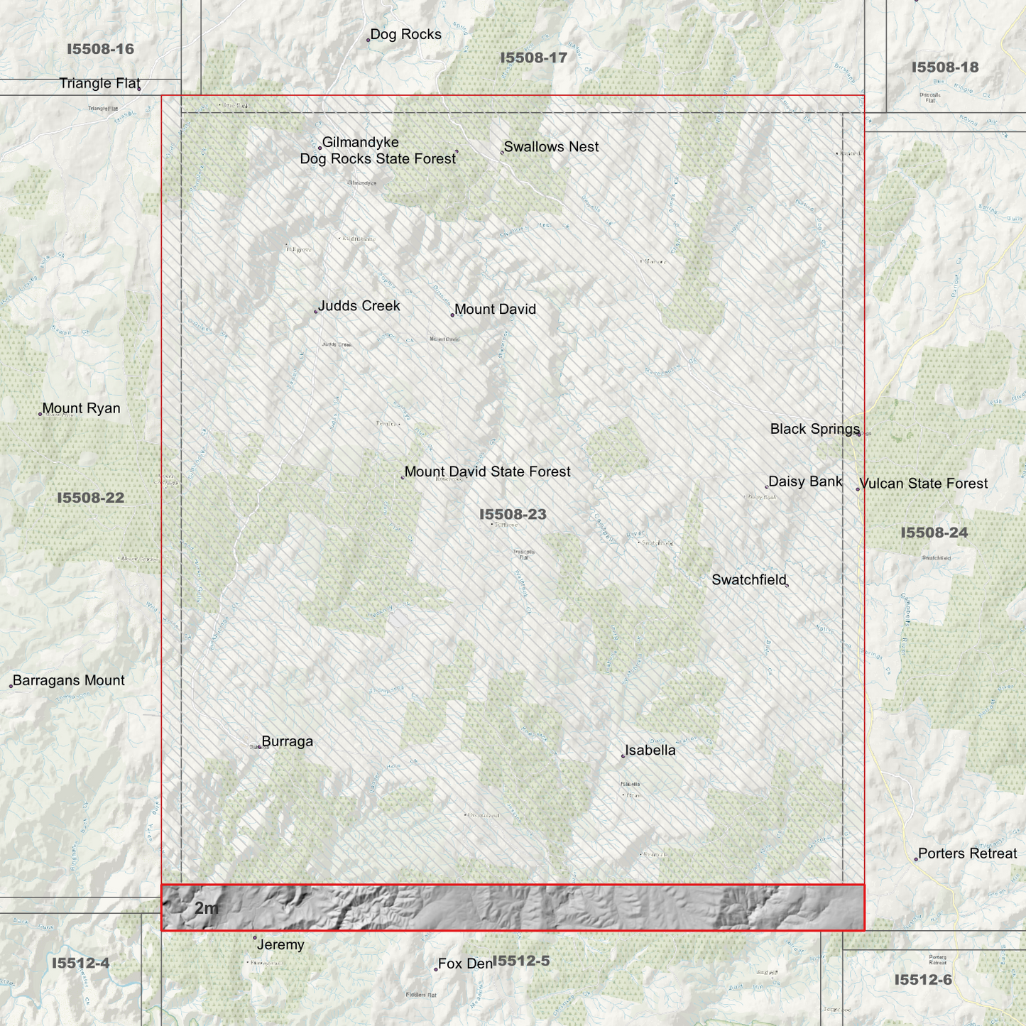 Judds Creek 2m & 5m Digital Elevation Models (I5508-23)