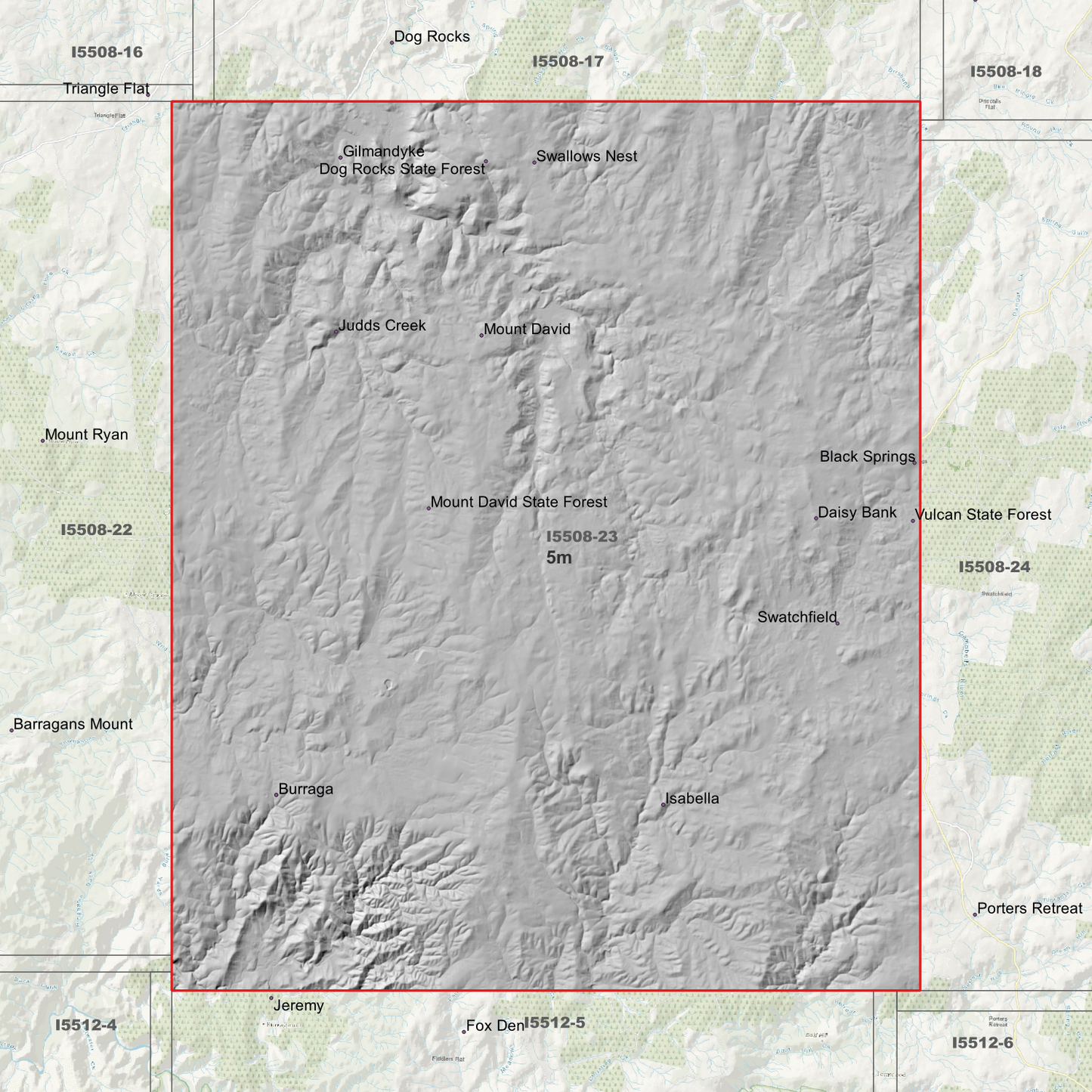 Judds Creek 2m & 5m Digital Elevation Models (I5508-23)