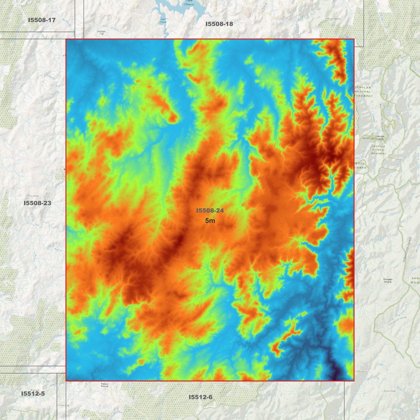 Tuglow 1m, 2m & 5m Digital Elevation Models (I5508-24)