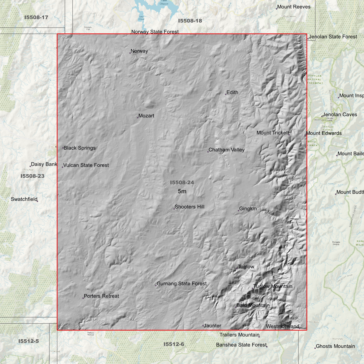 Tuglow 1m, 2m & 5m Digital Elevation Models (I5508-24)