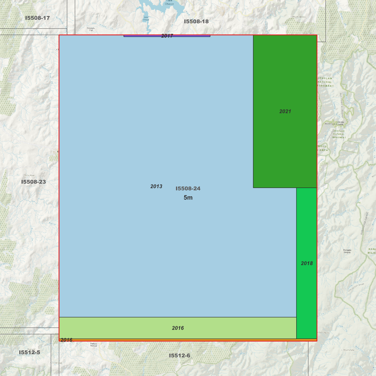 Tuglow 1m, 2m & 5m Digital Elevation Models (I5508-24)