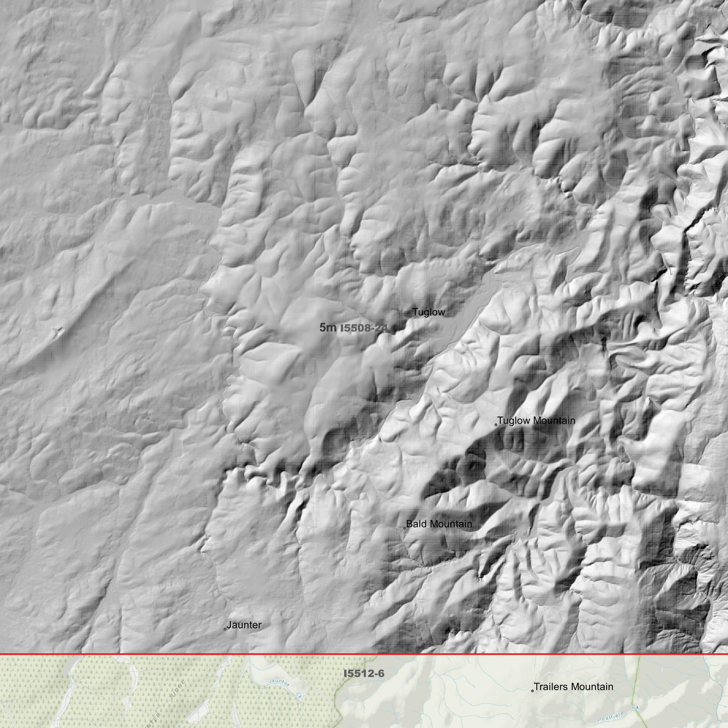 Tuglow 1m, 2m & 5m Digital Elevation Models (I5508-24)