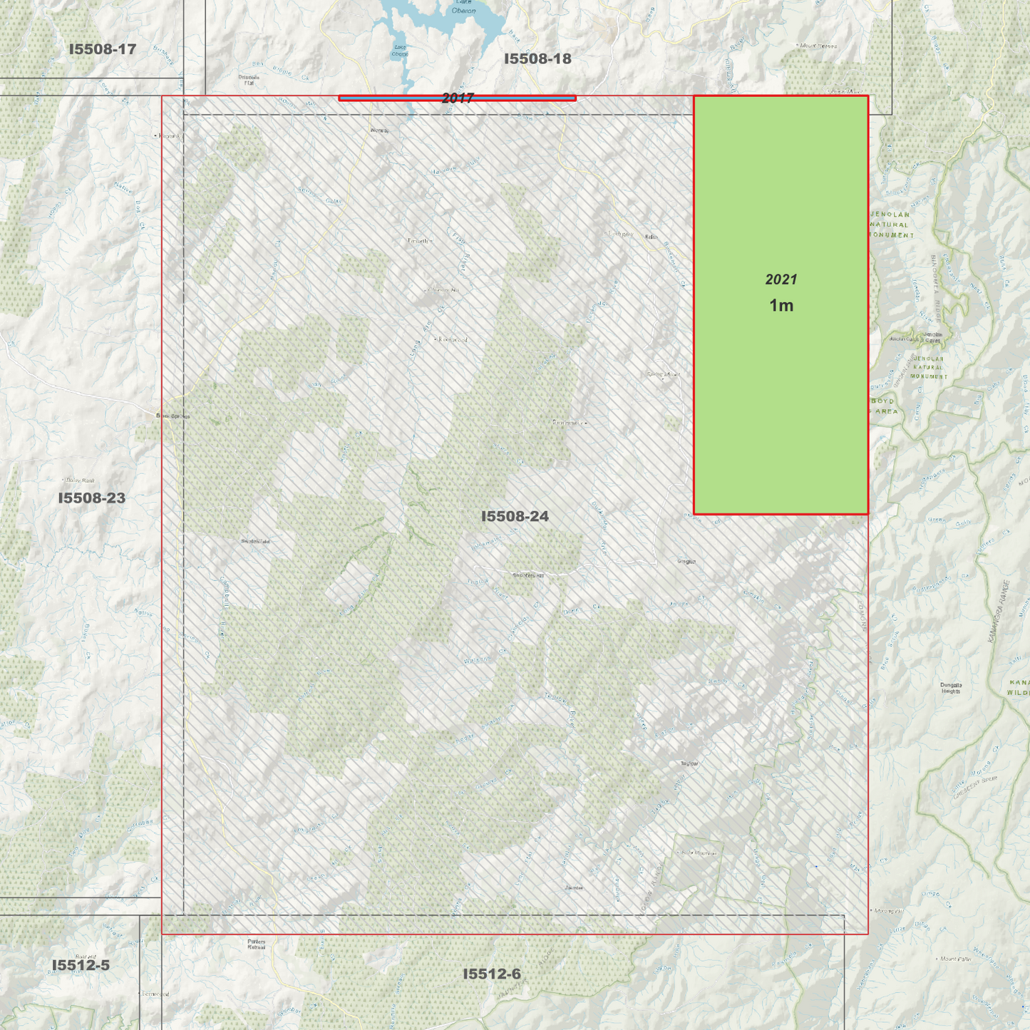 Tuglow 1m, 2m & 5m Digital Elevation Models (I5508-24)