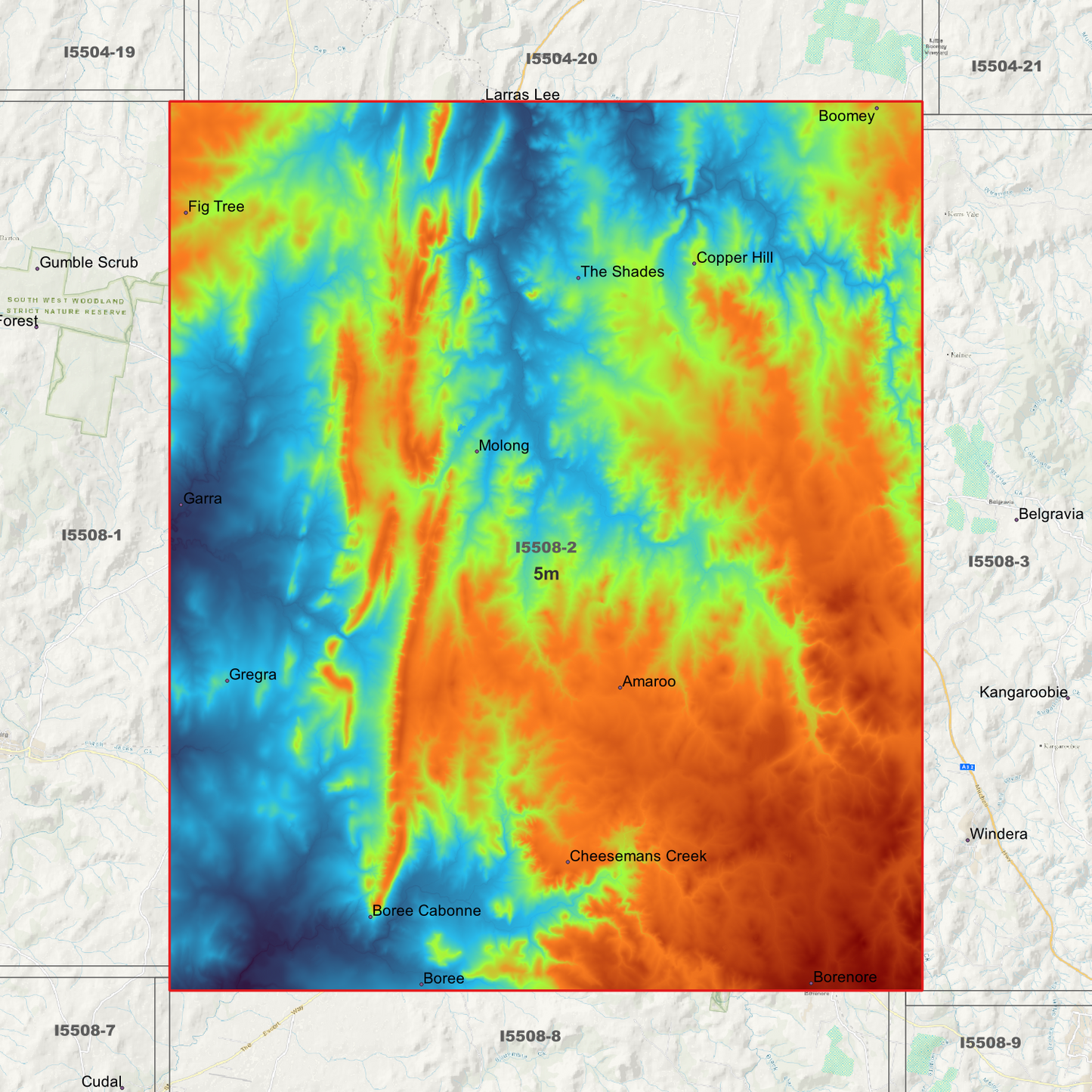 Molong 1m & 5m Digital Elevation Models (I5508-2)