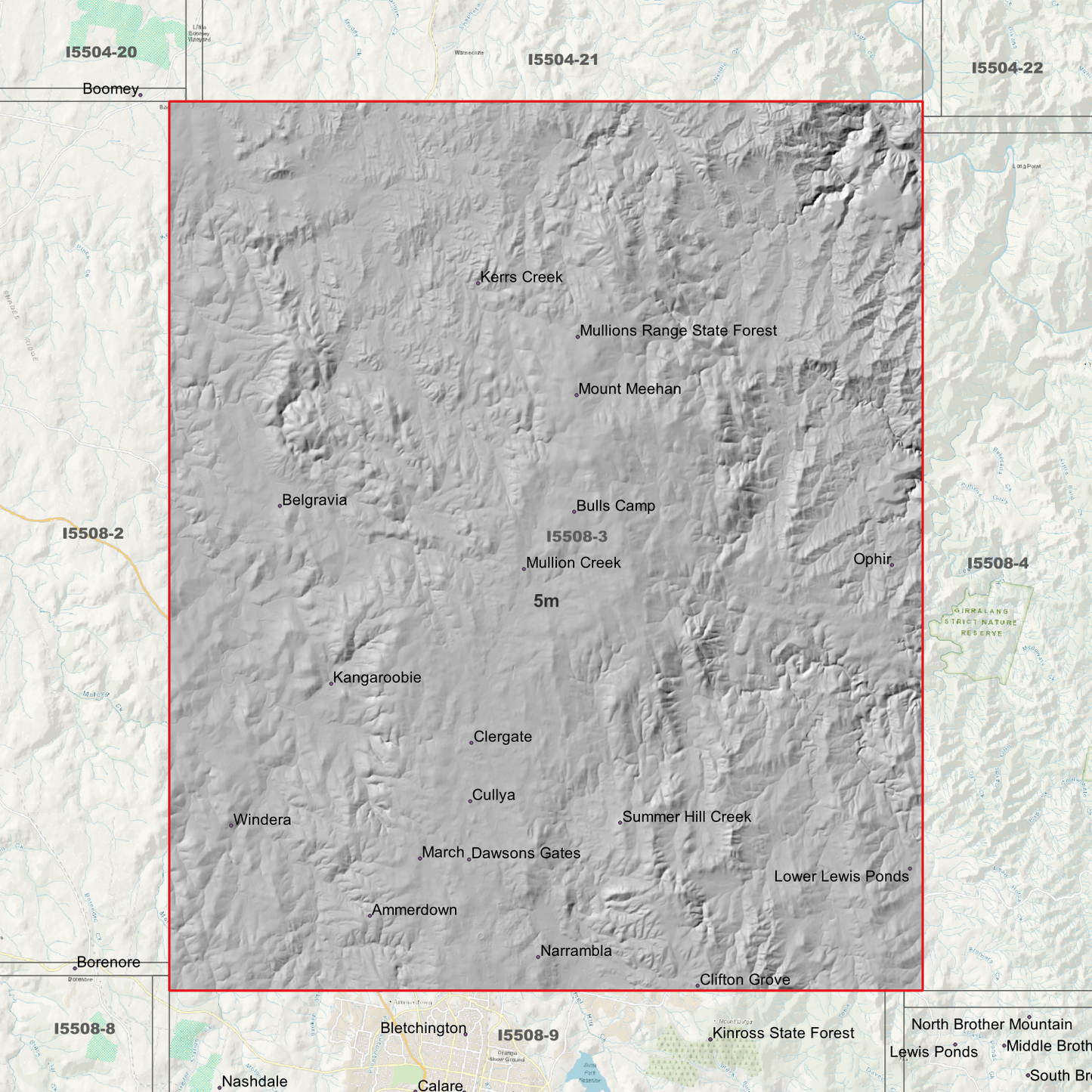 Ophir 1m & 5m Digital Elevation Models (I5508-3)