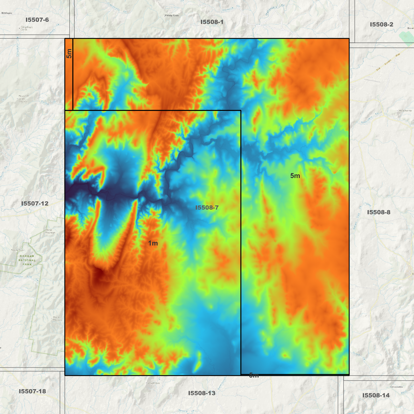 Cudal 1m & 5m Digital Elevation Models (I5508-7)