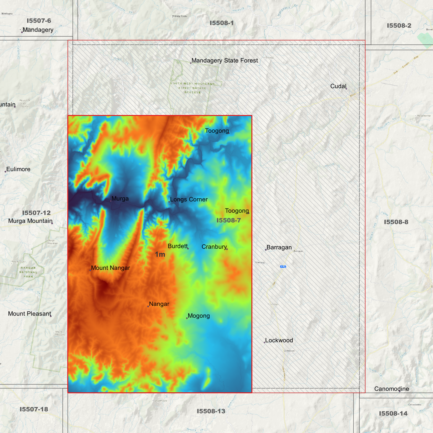 Cudal 1m & 5m Digital Elevation Models (I5508-7)
