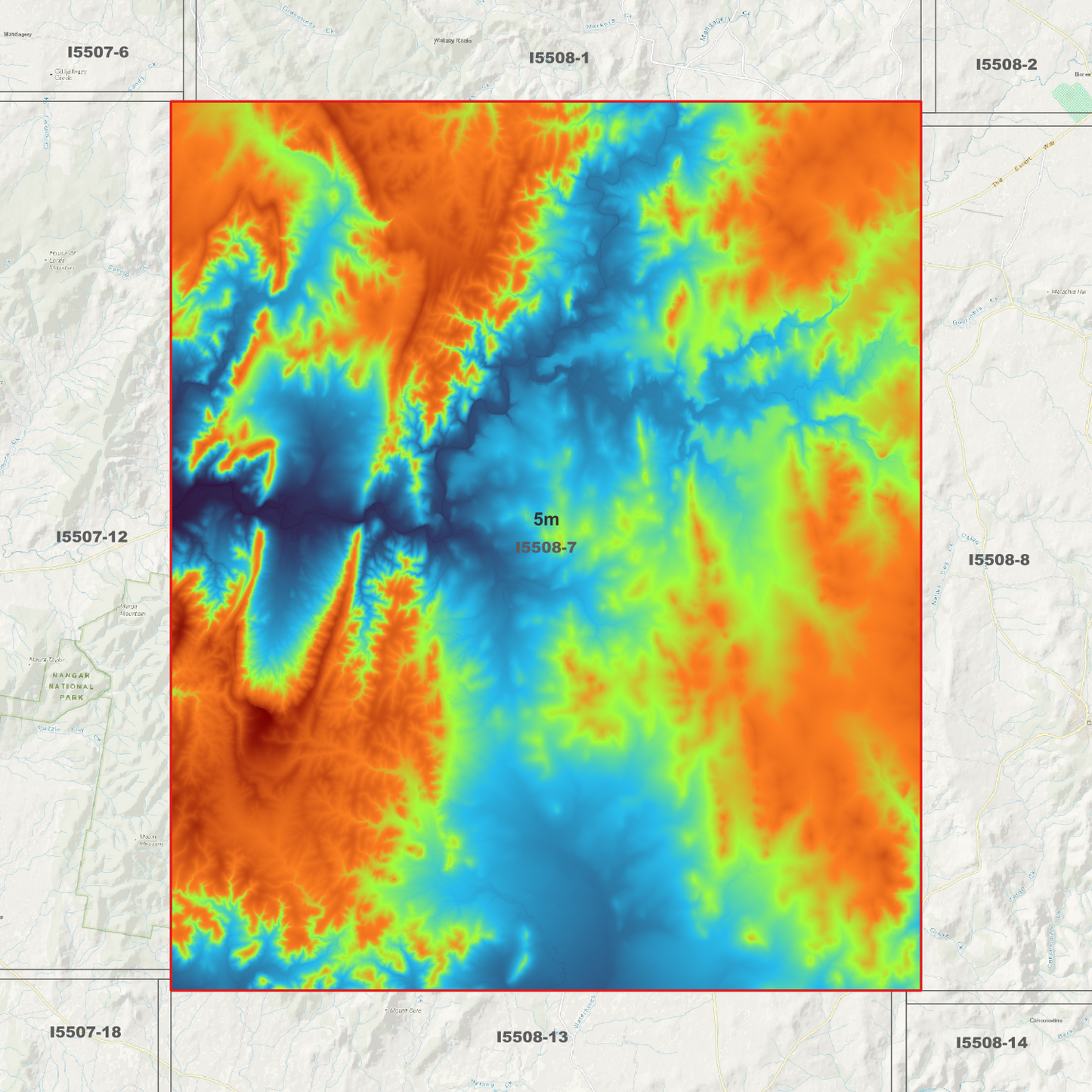 Cudal 1m & 5m Digital Elevation Models (I5508-7)