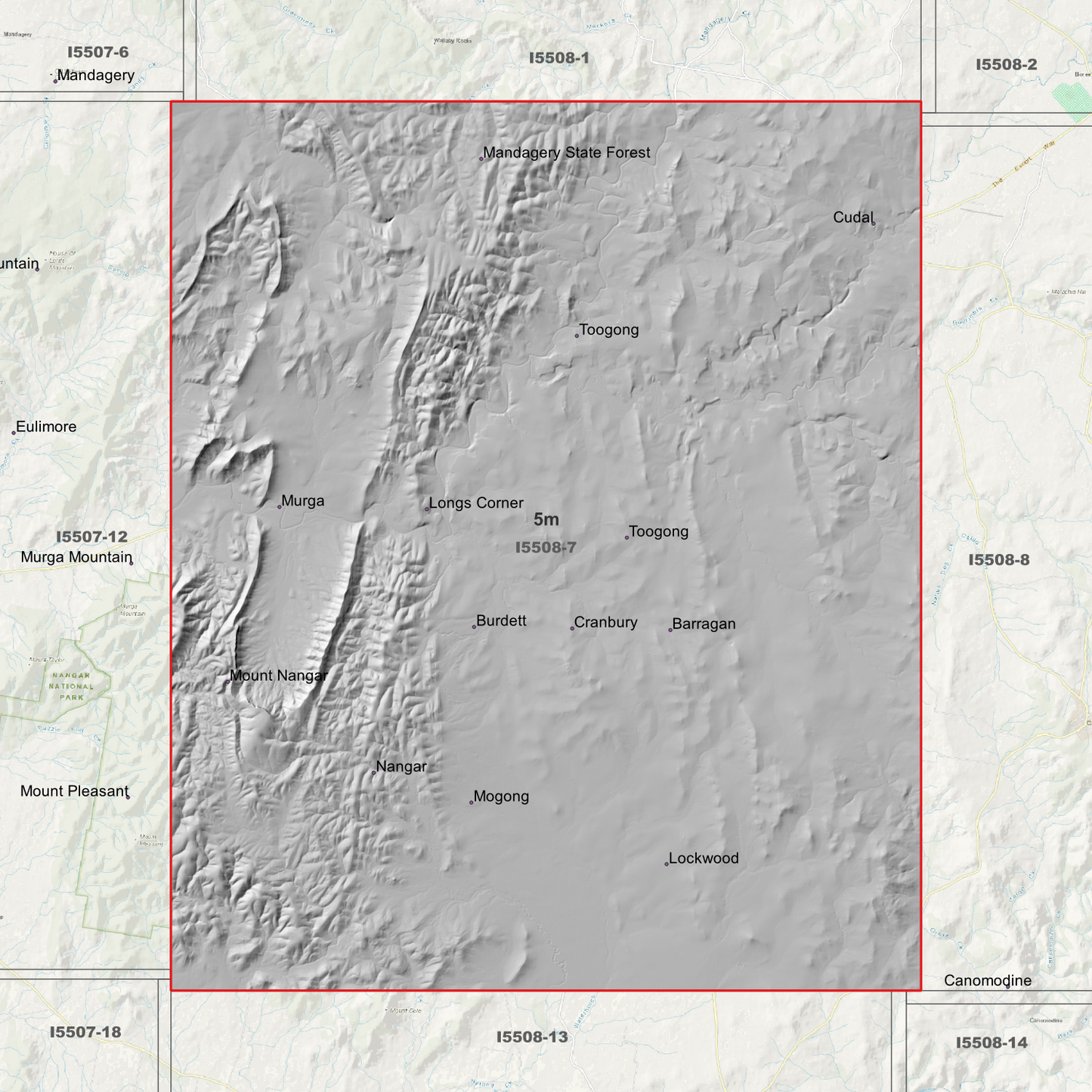 Cudal 1m & 5m Digital Elevation Models (I5508-7)
