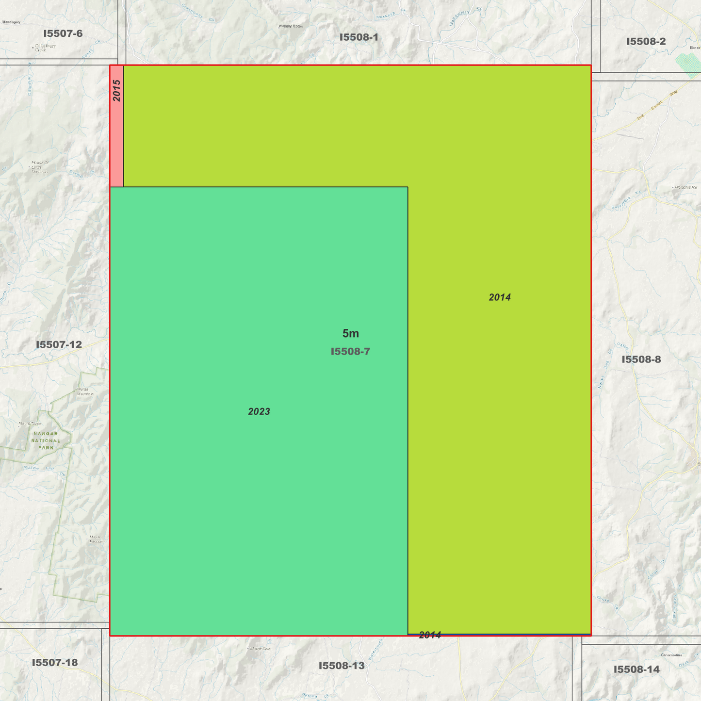 Cudal 1m & 5m Digital Elevation Models (I5508-7)