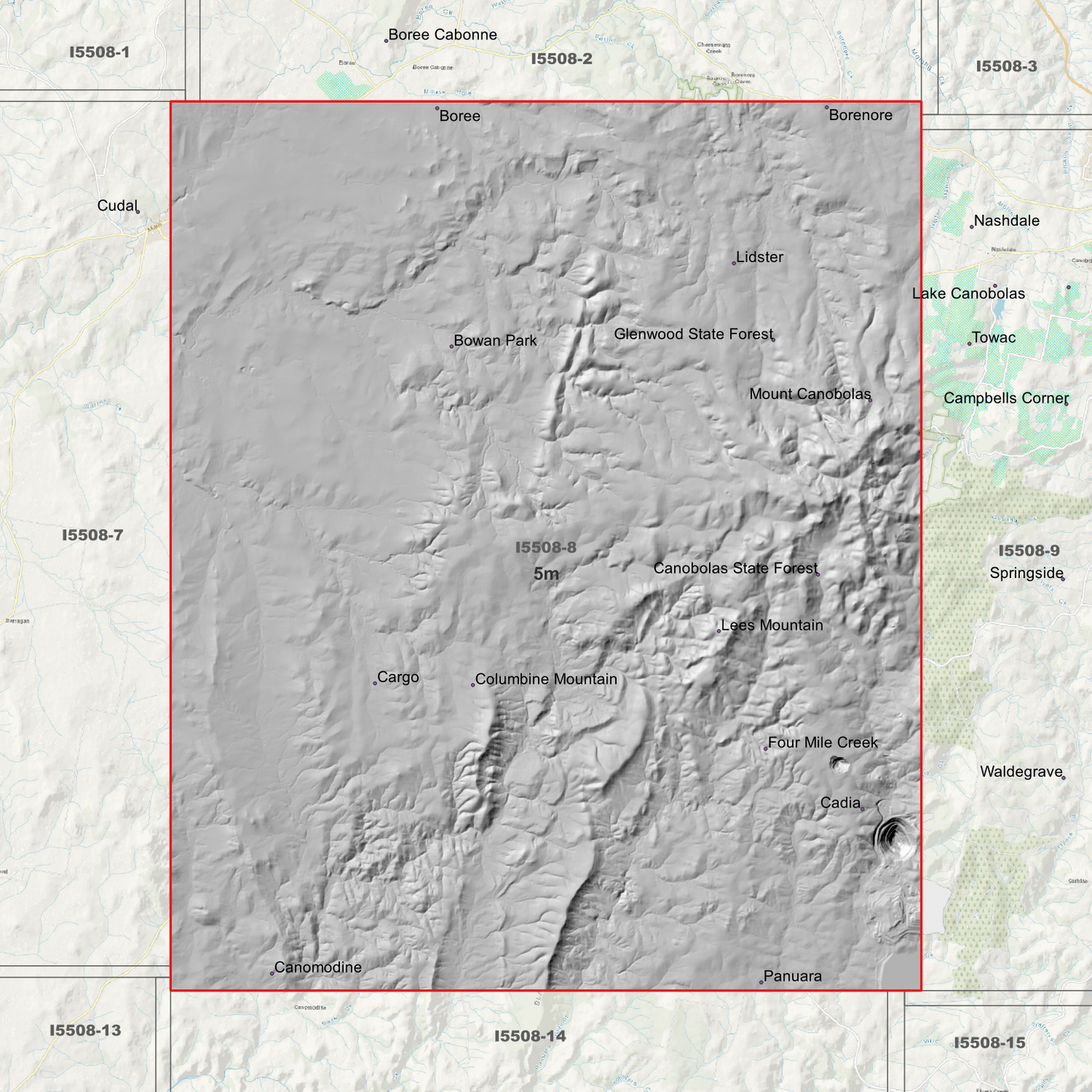 Mount Canobolas 5m Digital Elevation Model (I5508-8)