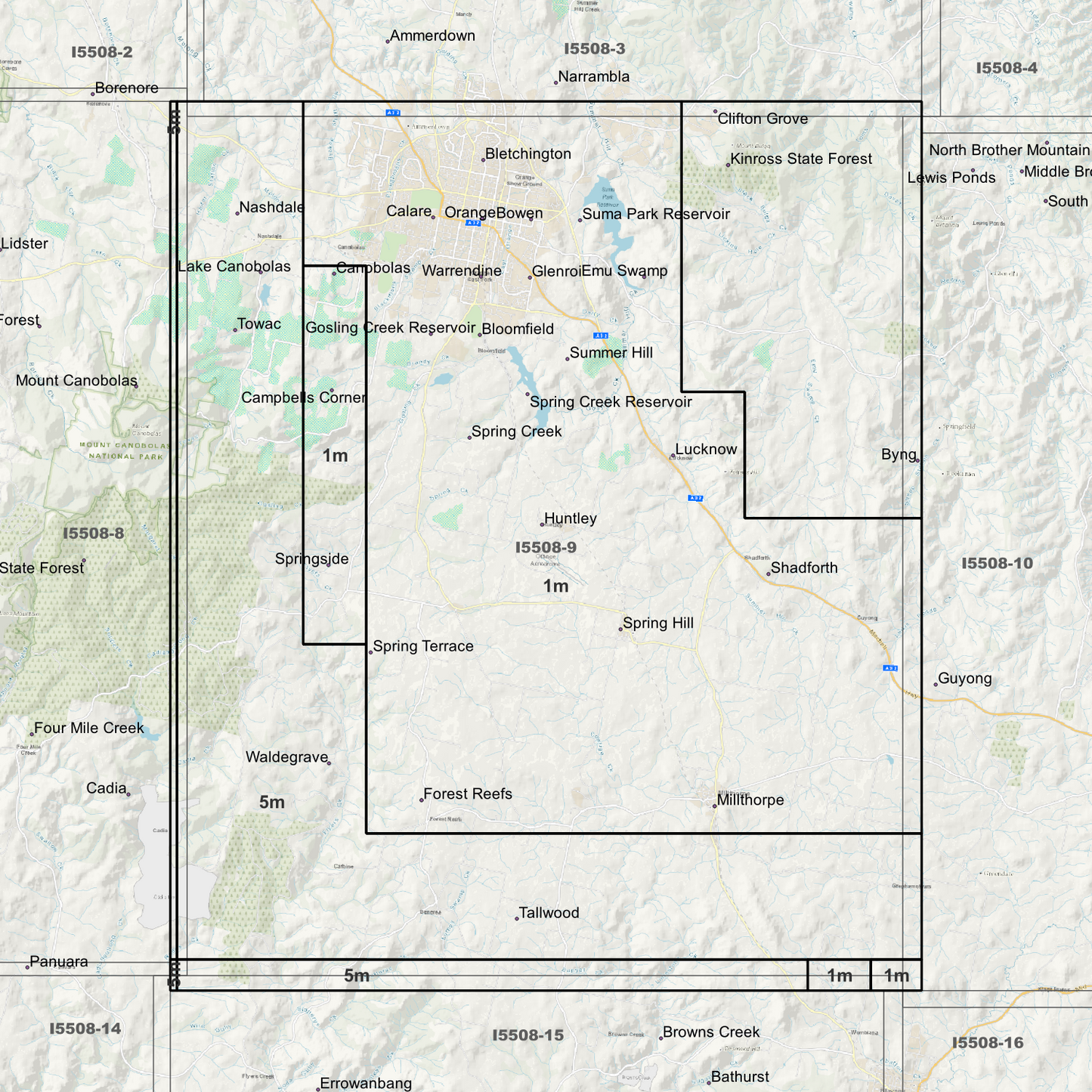 Orange 1m & 5m Digital Elevation Models (I5508-9)