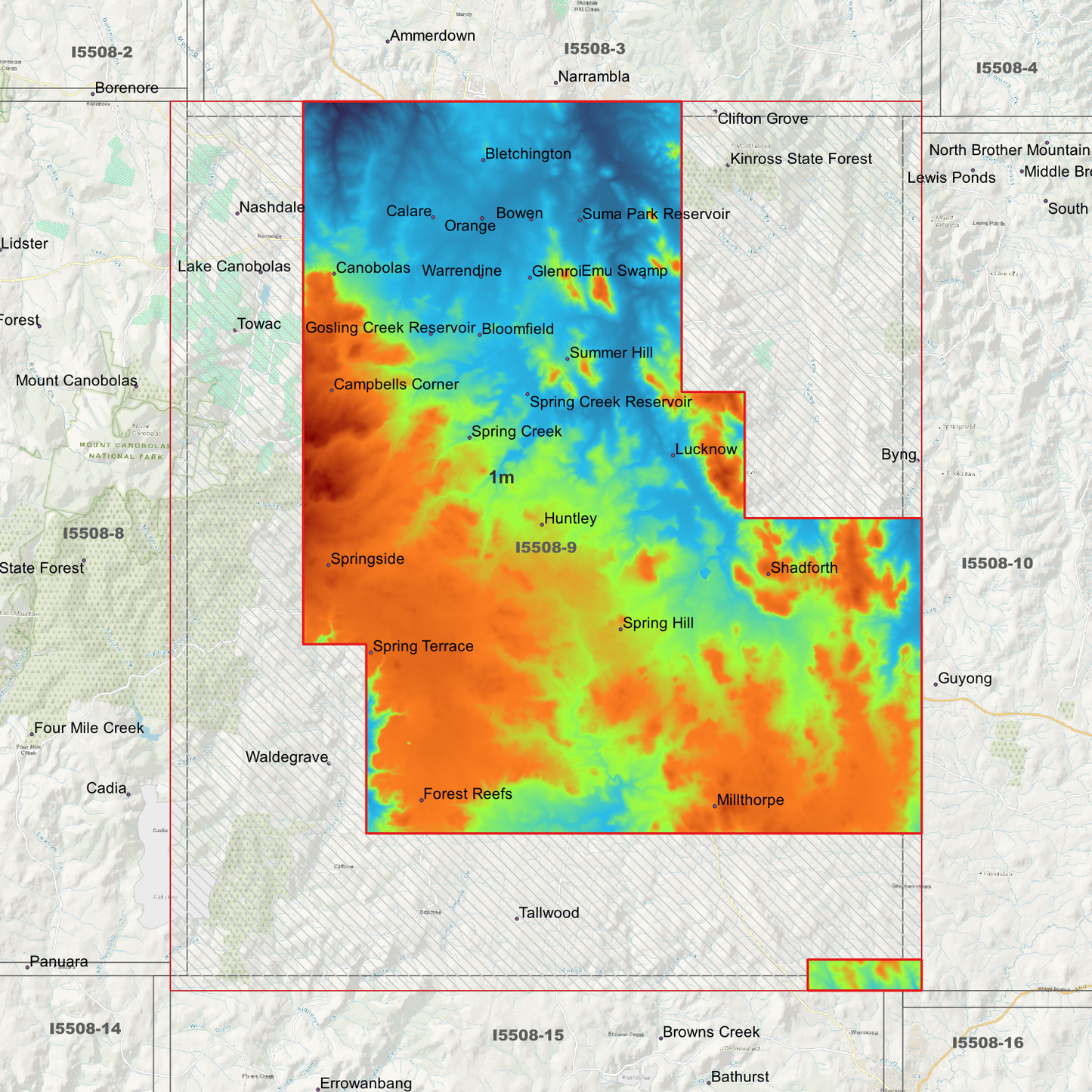 Orange 1m & 5m Digital Elevation Models (I5508-9)