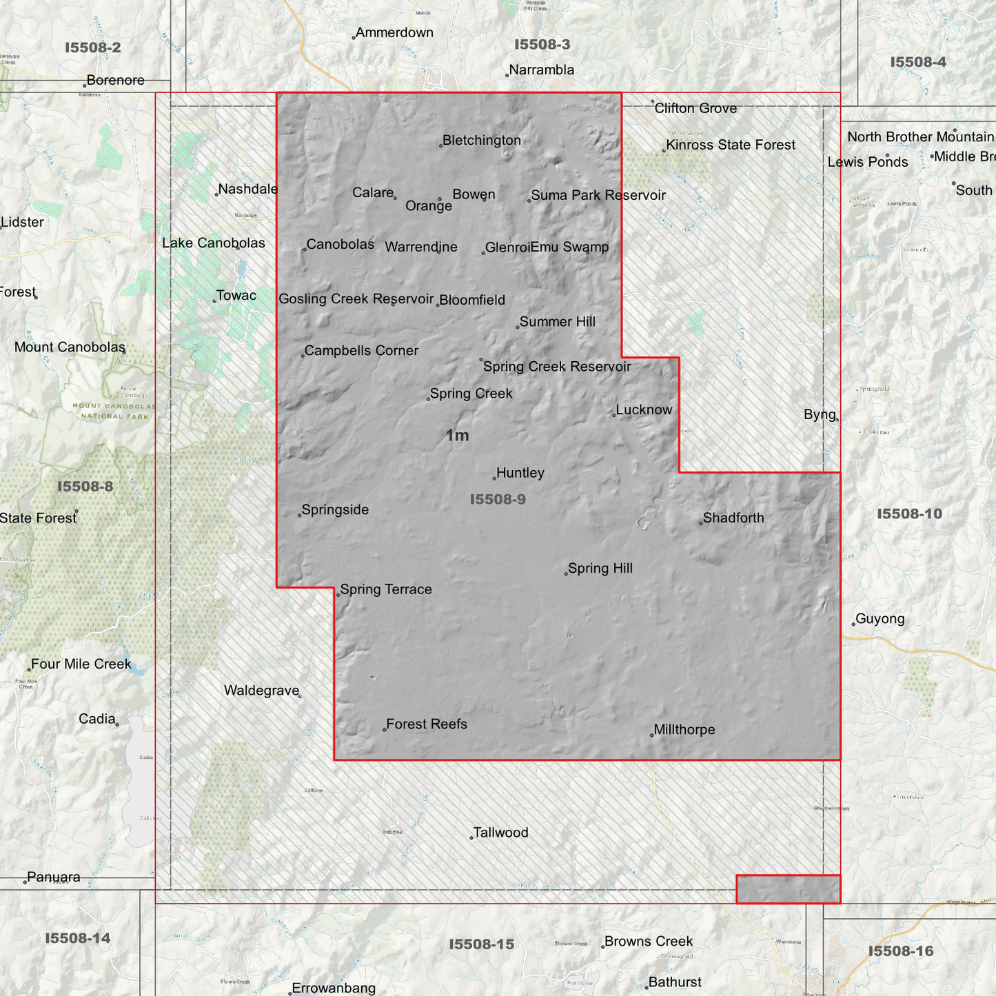 Orange 1m & 5m Digital Elevation Models (I5508-9)
