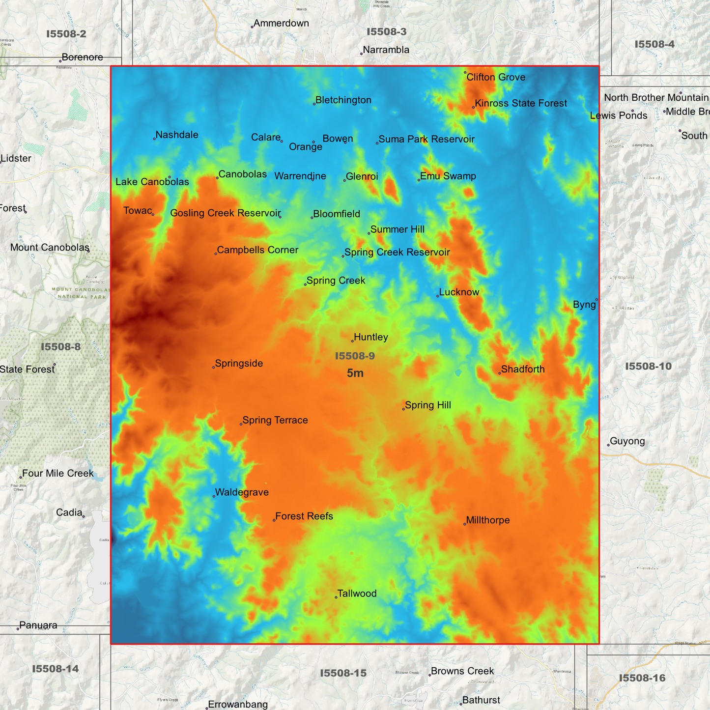 Orange 1m & 5m Digital Elevation Models (I5508-9)
