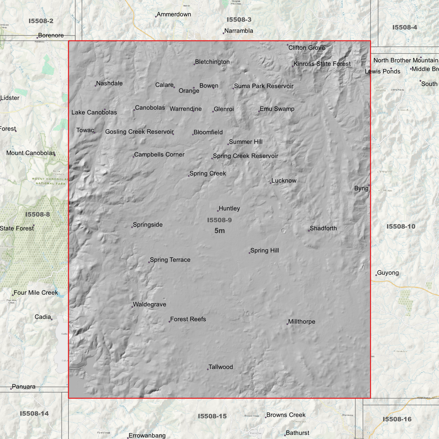Orange 1m & 5m Digital Elevation Models (I5508-9)