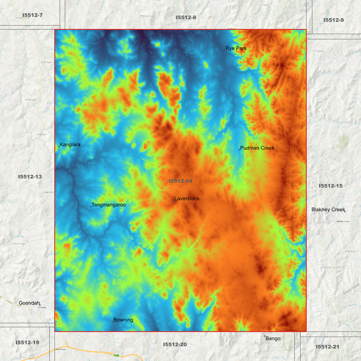 Tangmangaroo 1m & 5m Digital Elevation Models (I5512-14)