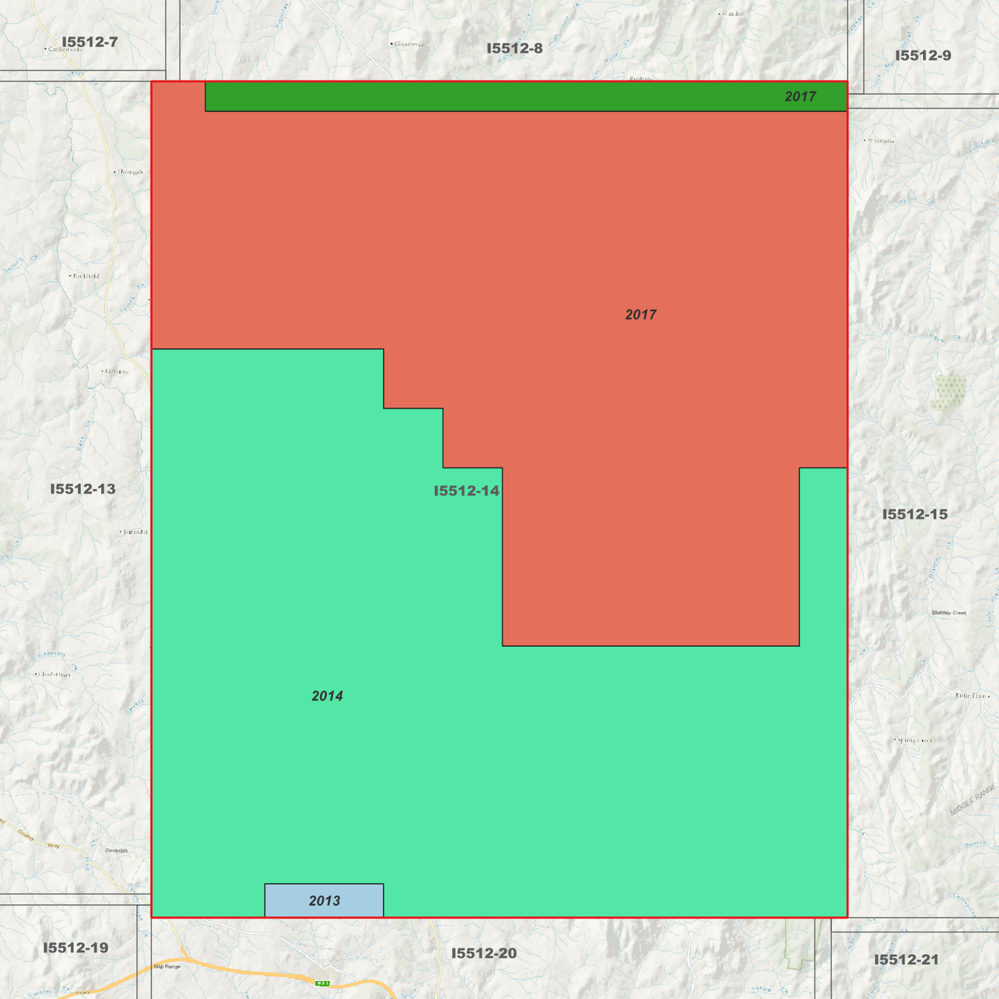Tangmangaroo 1m & 5m Digital Elevation Models (I5512-14)