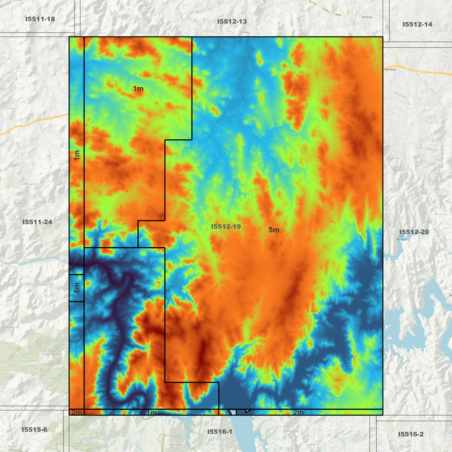 Bookham 1m & 5m Digital Elevation Models (I5512-19)