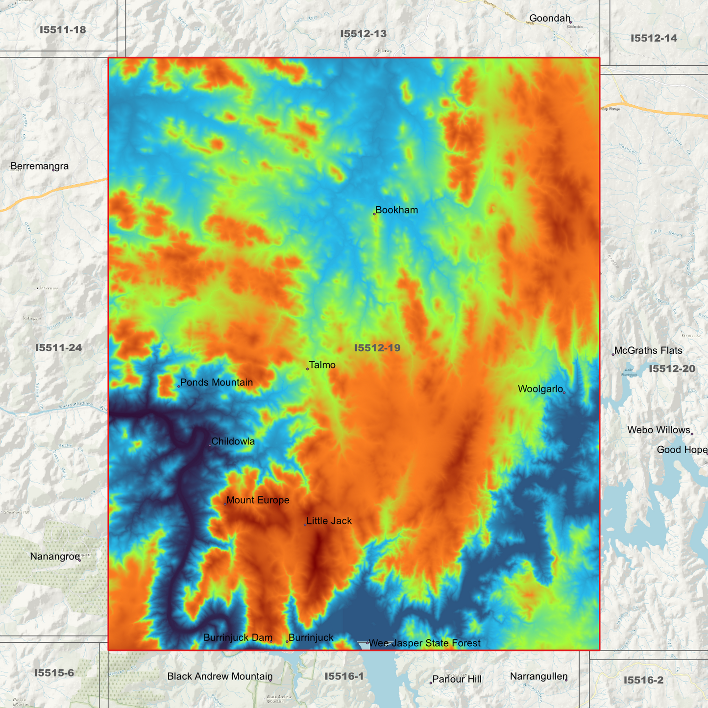 Bookham 1m & 5m Digital Elevation Models (I5512-19)