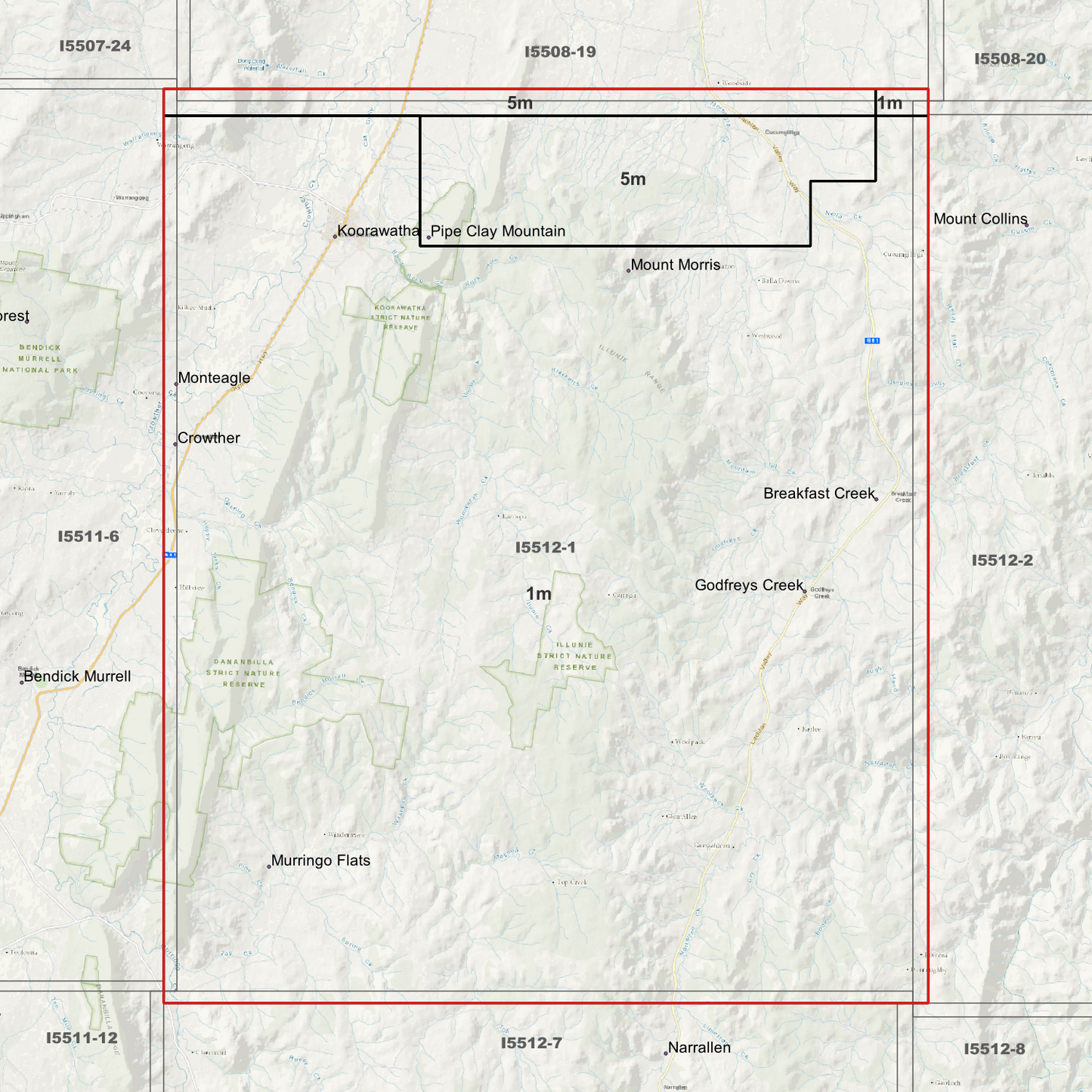 Koorawatha 1m & 5m Digital Elevation Models (I5512-1)