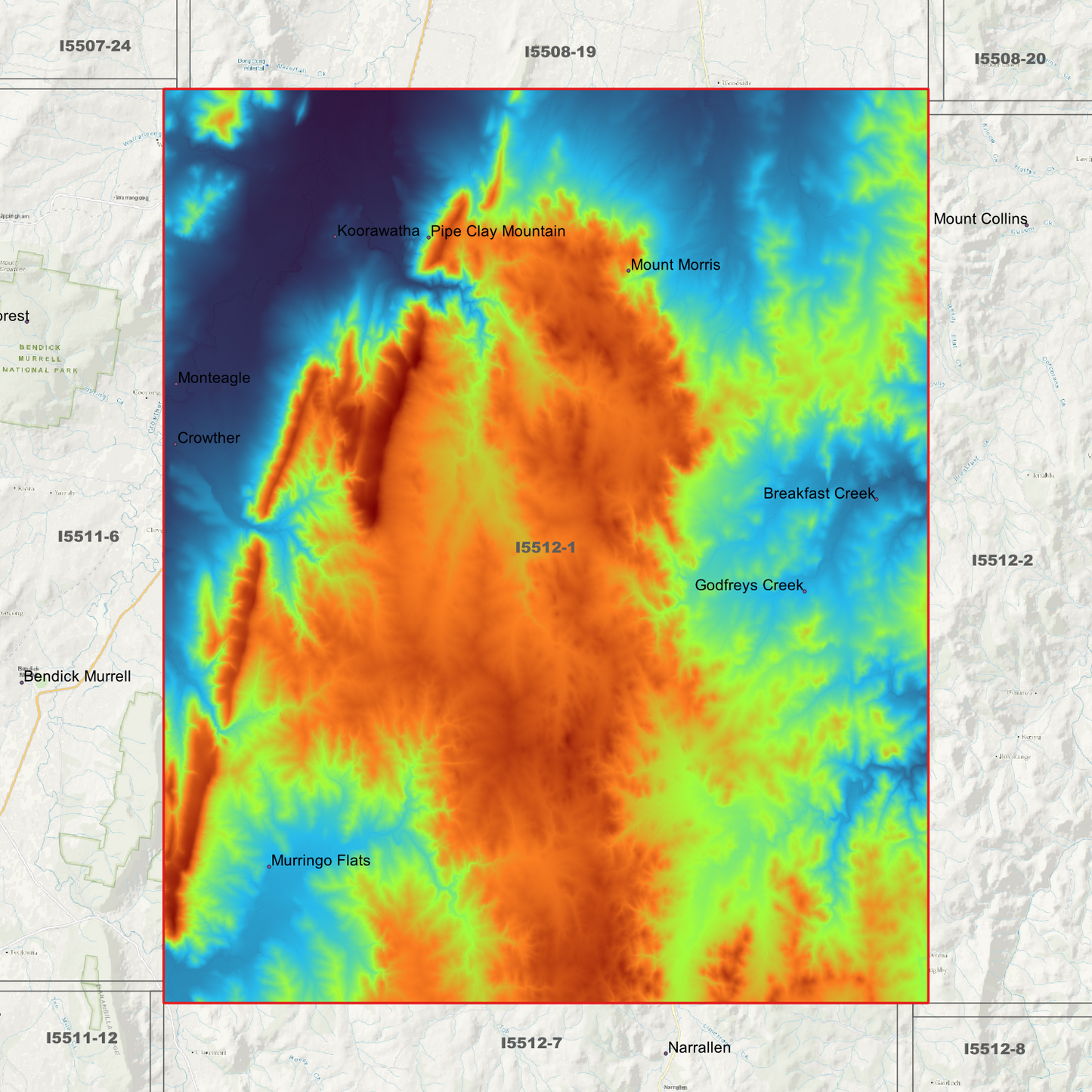 Koorawatha 1m & 5m Digital Elevation Models (I5512-1)