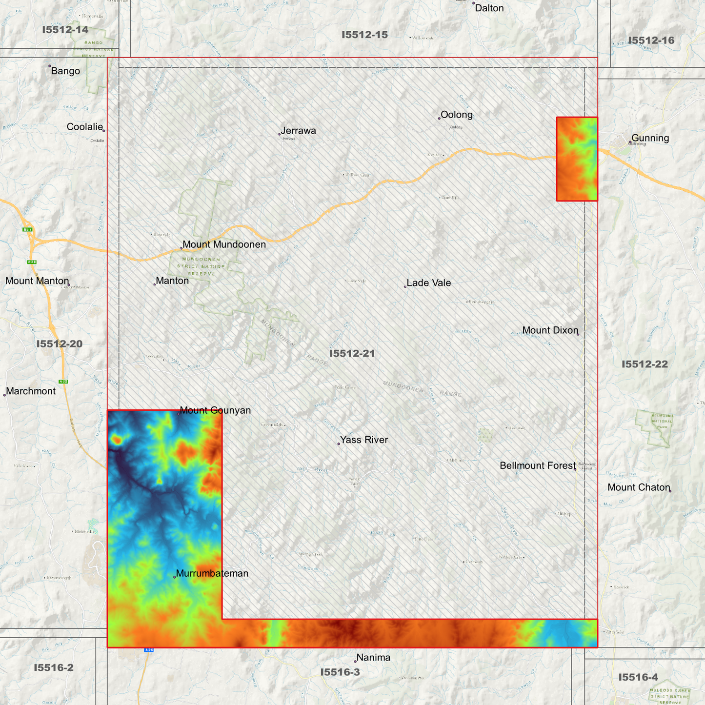 Murrumbateman 1m & 5m Digital Elevation Models (I5512-21)