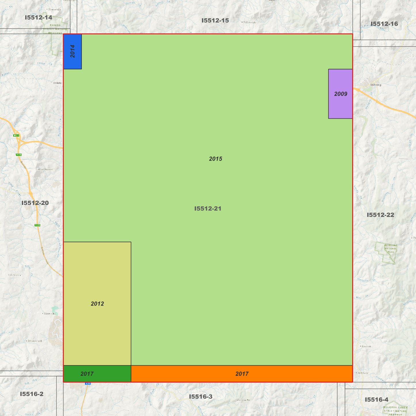 Murrumbateman 1m & 5m Digital Elevation Models (I5512-21)