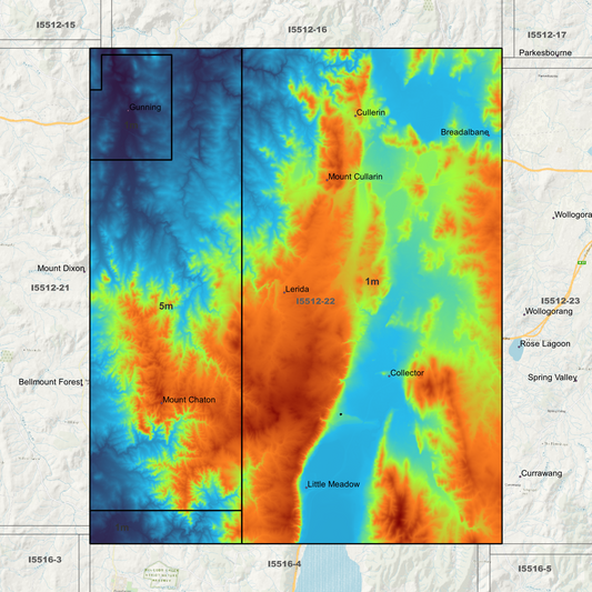 Gunning 1m & 5m Digital Elevation Models (I5512-22)