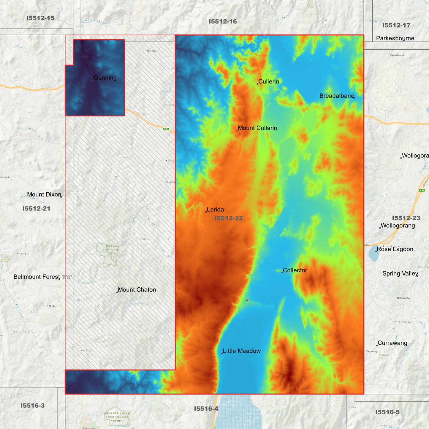Gunning 1m & 5m Digital Elevation Models (I5512-22)