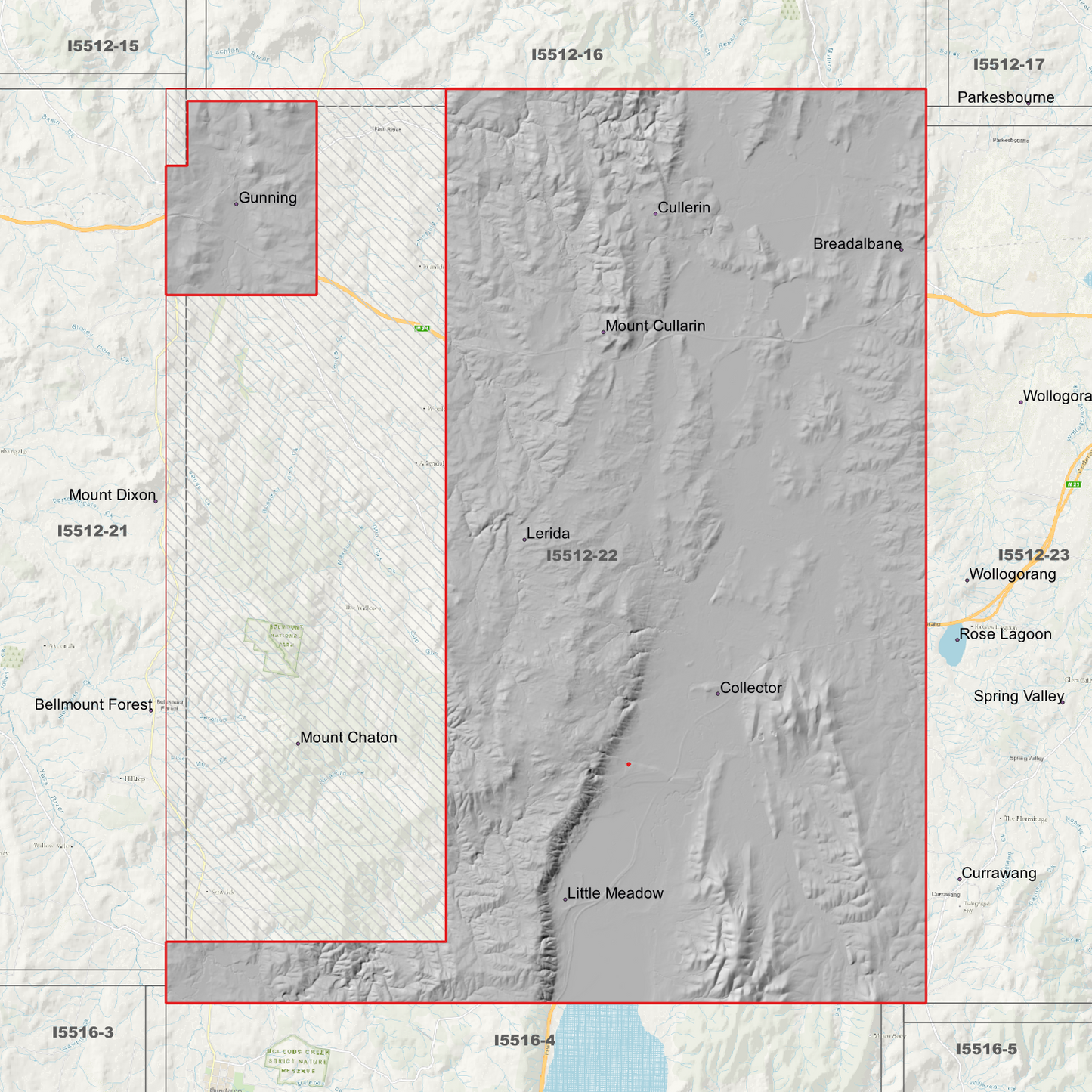 Gunning 1m & 5m Digital Elevation Models (I5512-22)