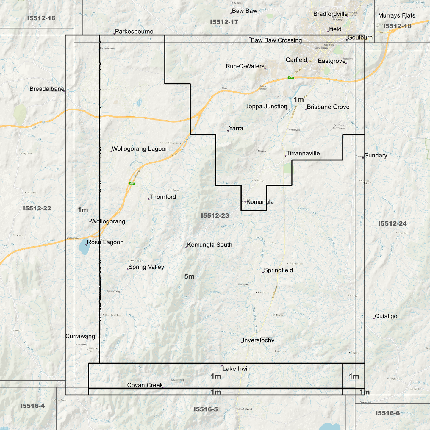 Goulburn 1m & 5m Digital Elevation Models (I5512-23)