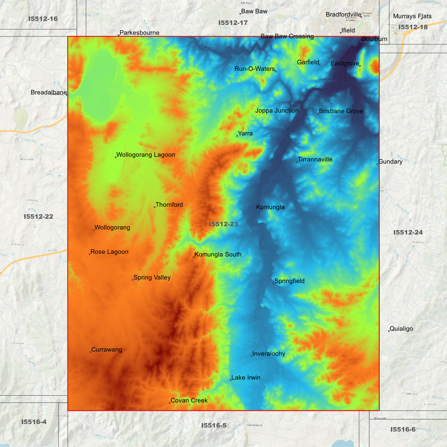 Goulburn 1m & 5m Digital Elevation Models (I5512-23)