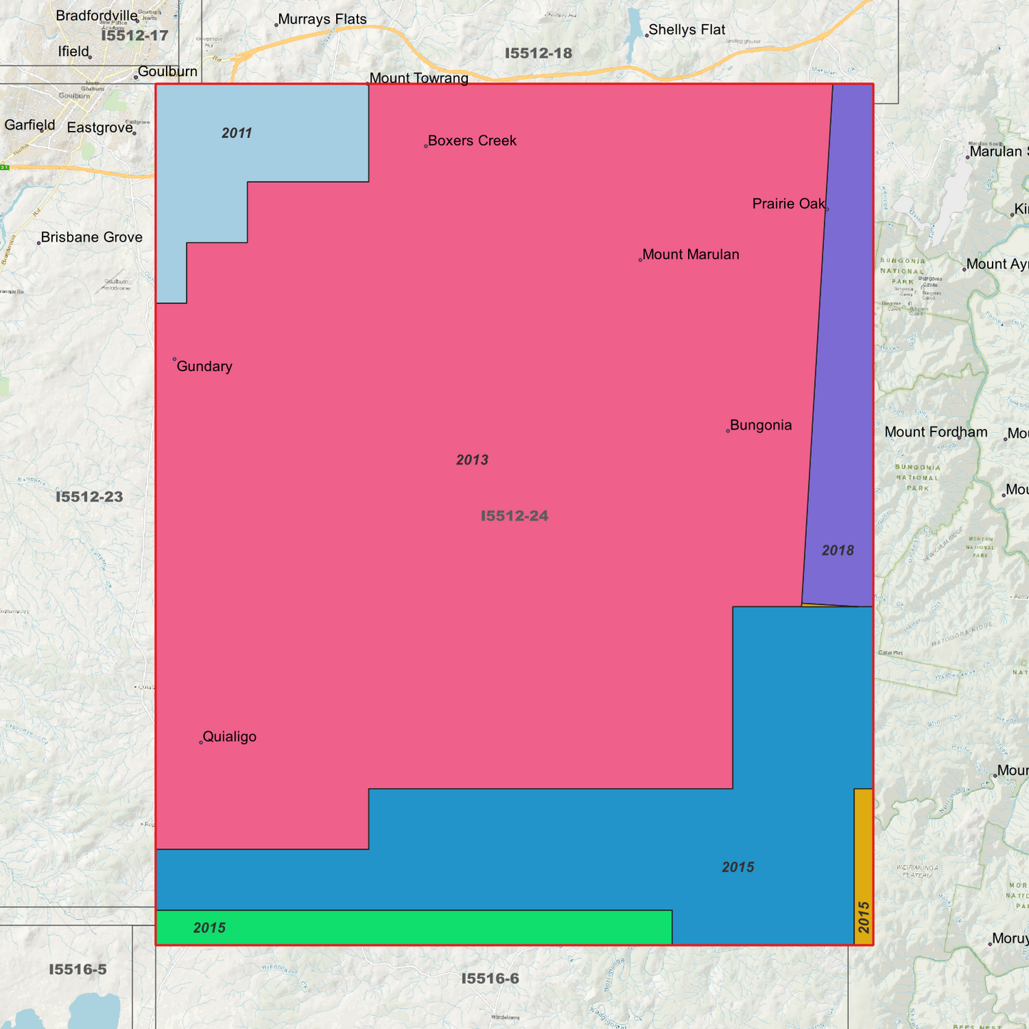 Bungonia 1m, 2m & 5m Digital Elevation Models (I5512-24)