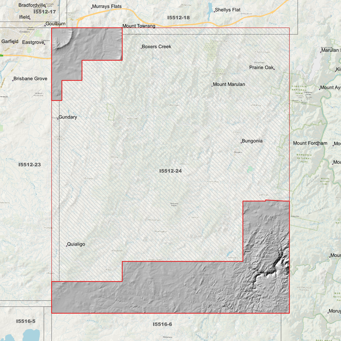 Bungonia 1m, 2m & 5m Digital Elevation Models (I5512-24)