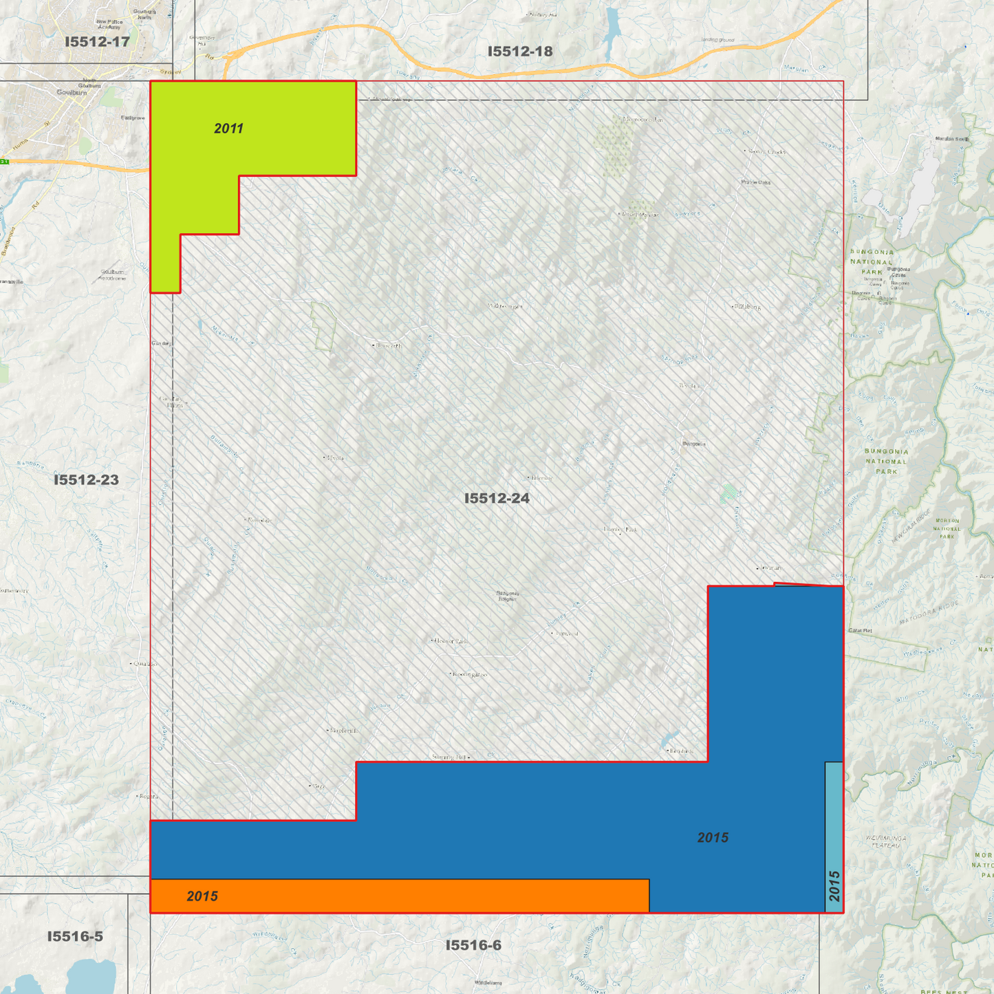 Bungonia 1m, 2m & 5m Digital Elevation Models (I5512-24)