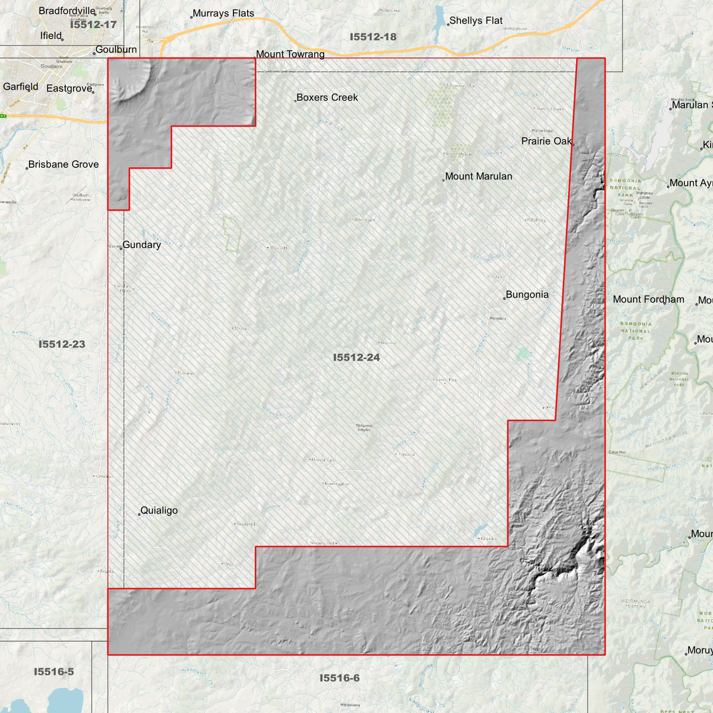 Bungonia 1m, 2m & 5m Digital Elevation Models (I5512-24)