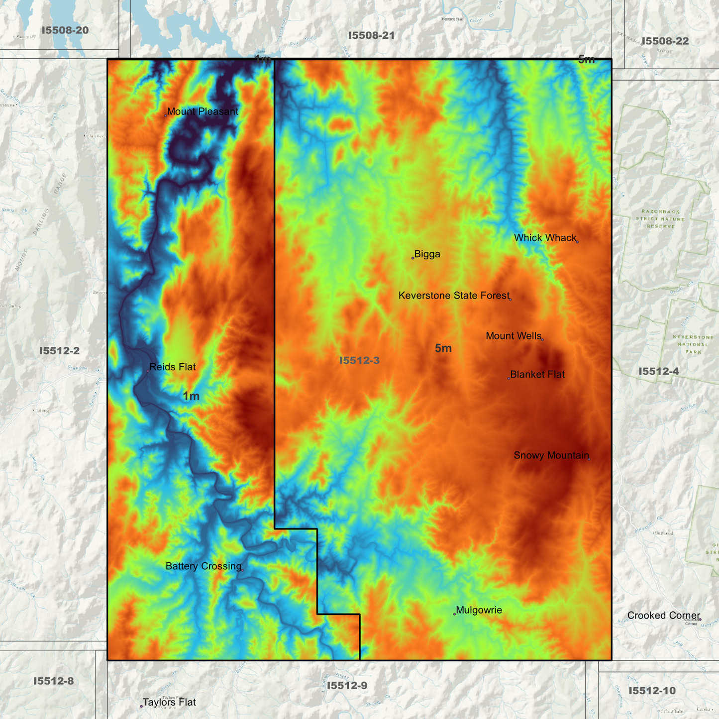 Bigga 1m & 5m Digital Elevation Models (I5512-3)